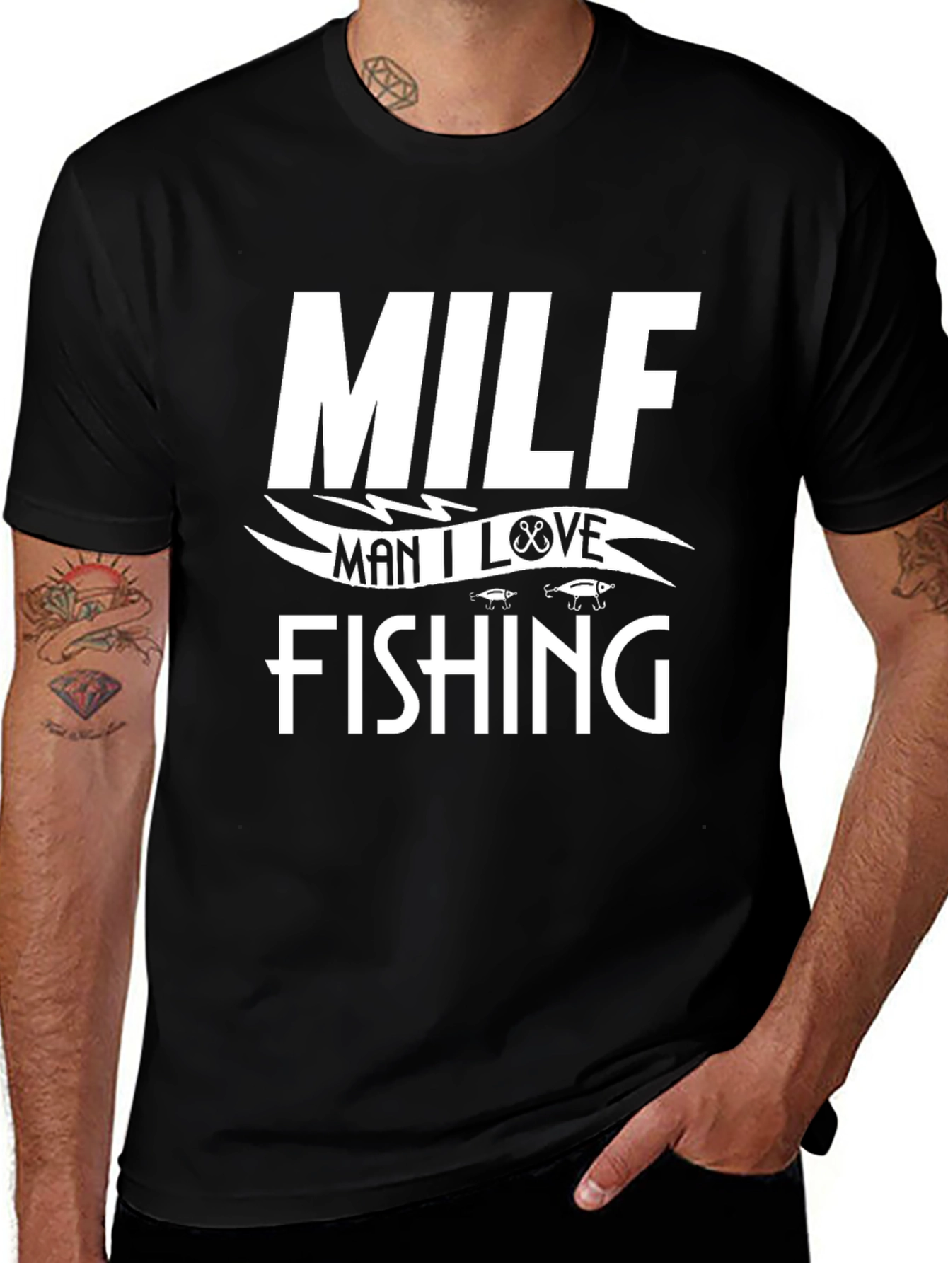 Variant 19 of MILF Man I Love Fishing Black T-Shirt
