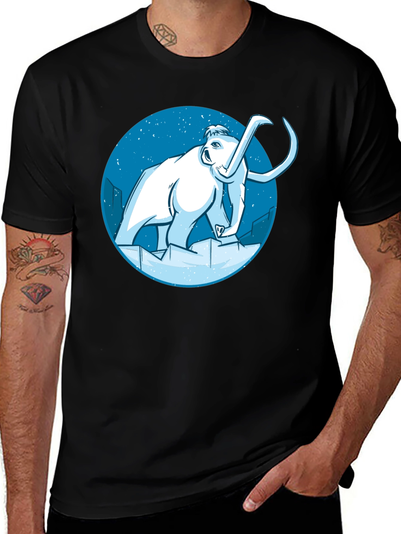 Variant 4 of Mammoth Graphic T-Shirt - Cool Black Tee