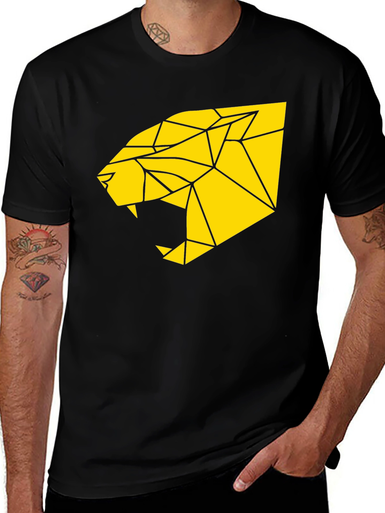 Variant 30 of Geometric Panther Graphic Tee - Bold Statement Shirt