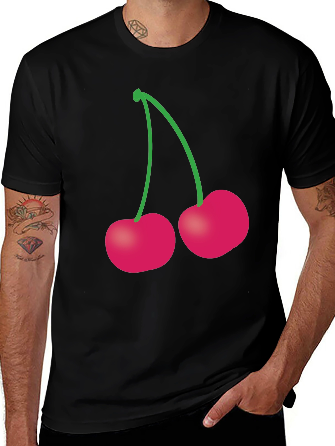 Variant 2 of Cherry Graphic T-Shirt - Trendy Fruit Tee