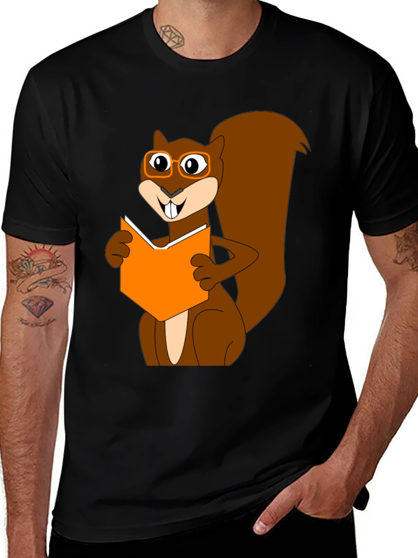 Variant 28 of Bookworm Squirrel Graphic T-Shirt