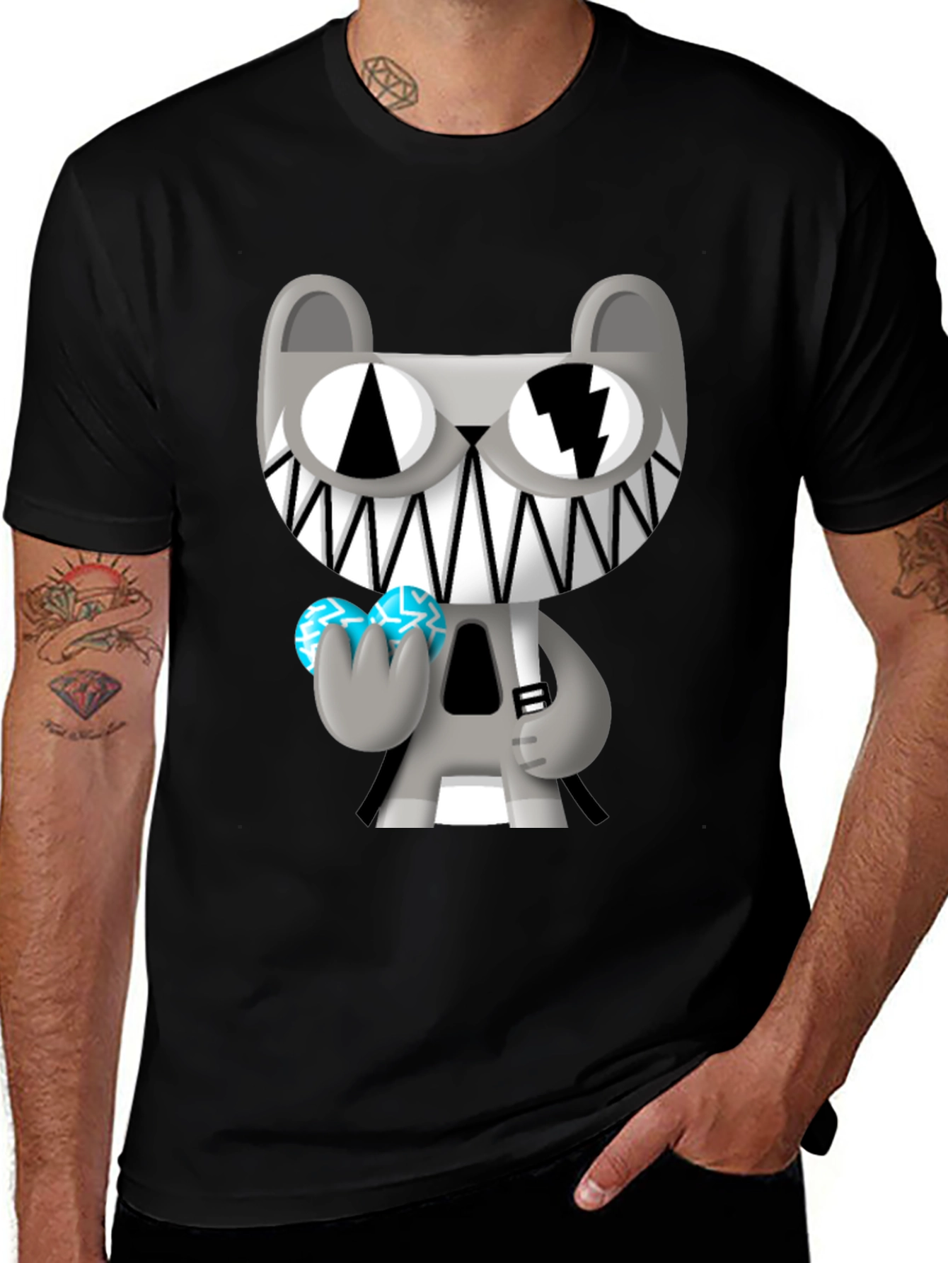 Black Cartoon Character Graphic T-Shirt main image