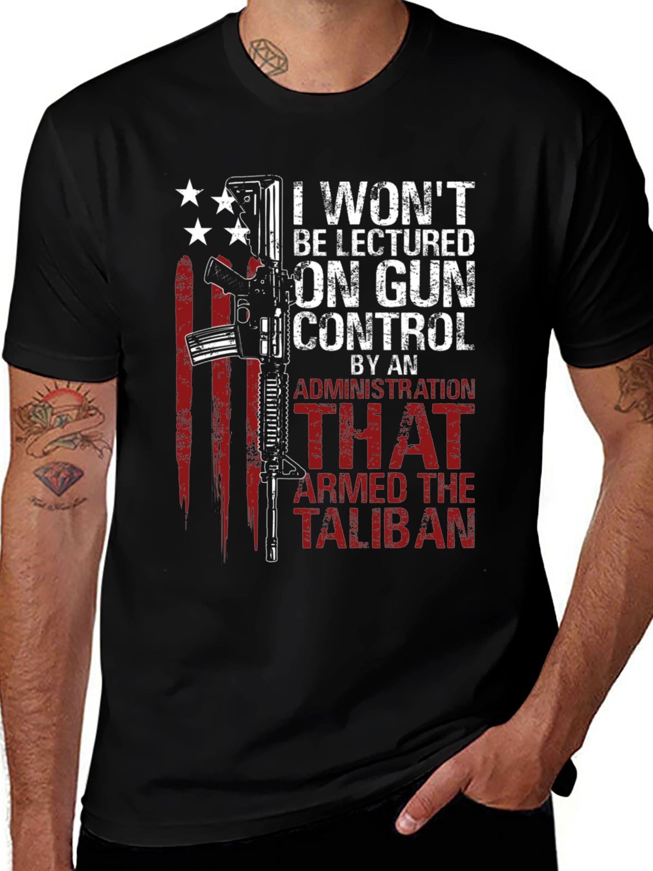 Variant 8 of I Won't Be Lectured On Gun Control T-Shirt