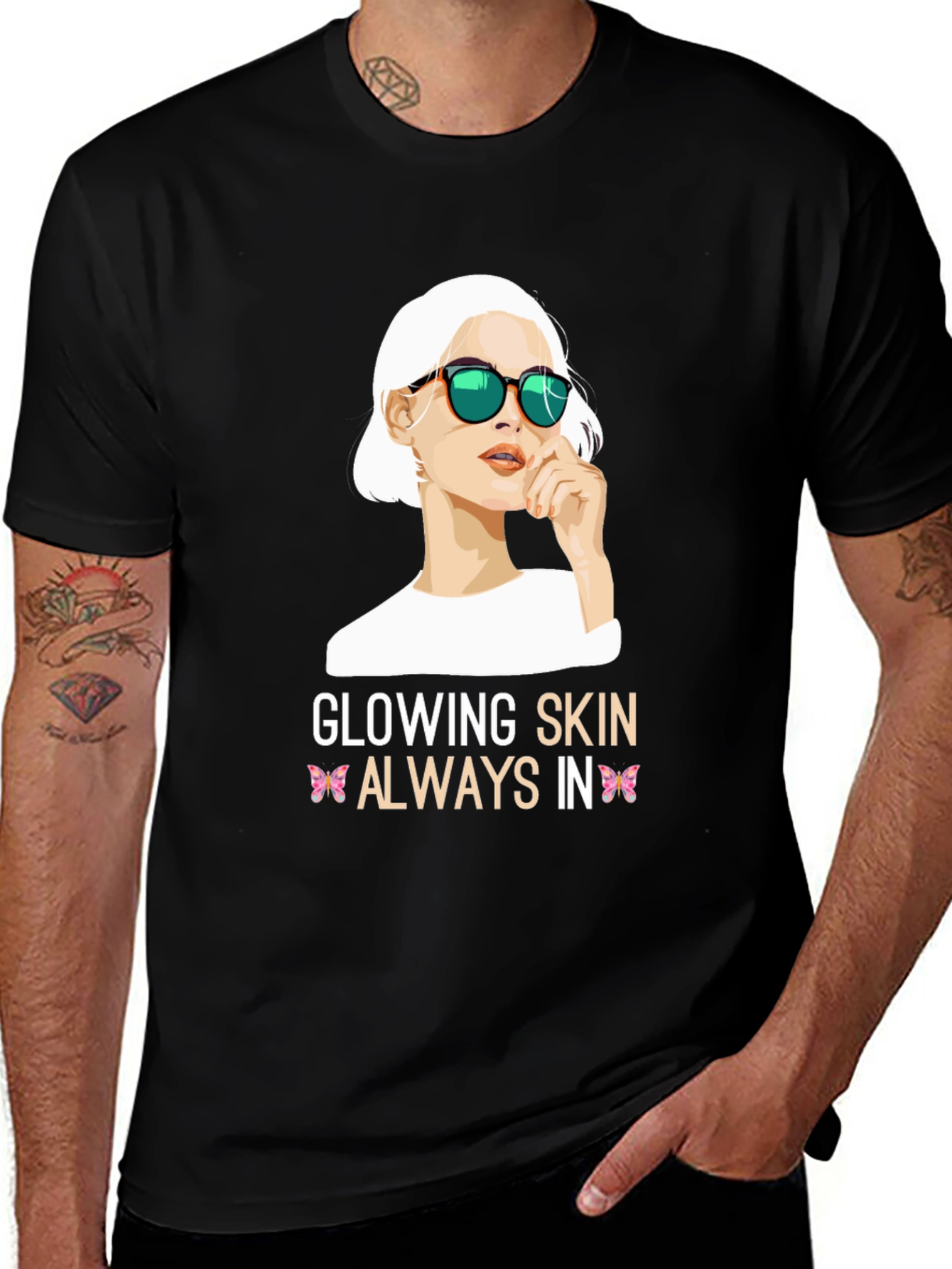 Variant 18 of Glowing Skin Always In Black Graphic Tee