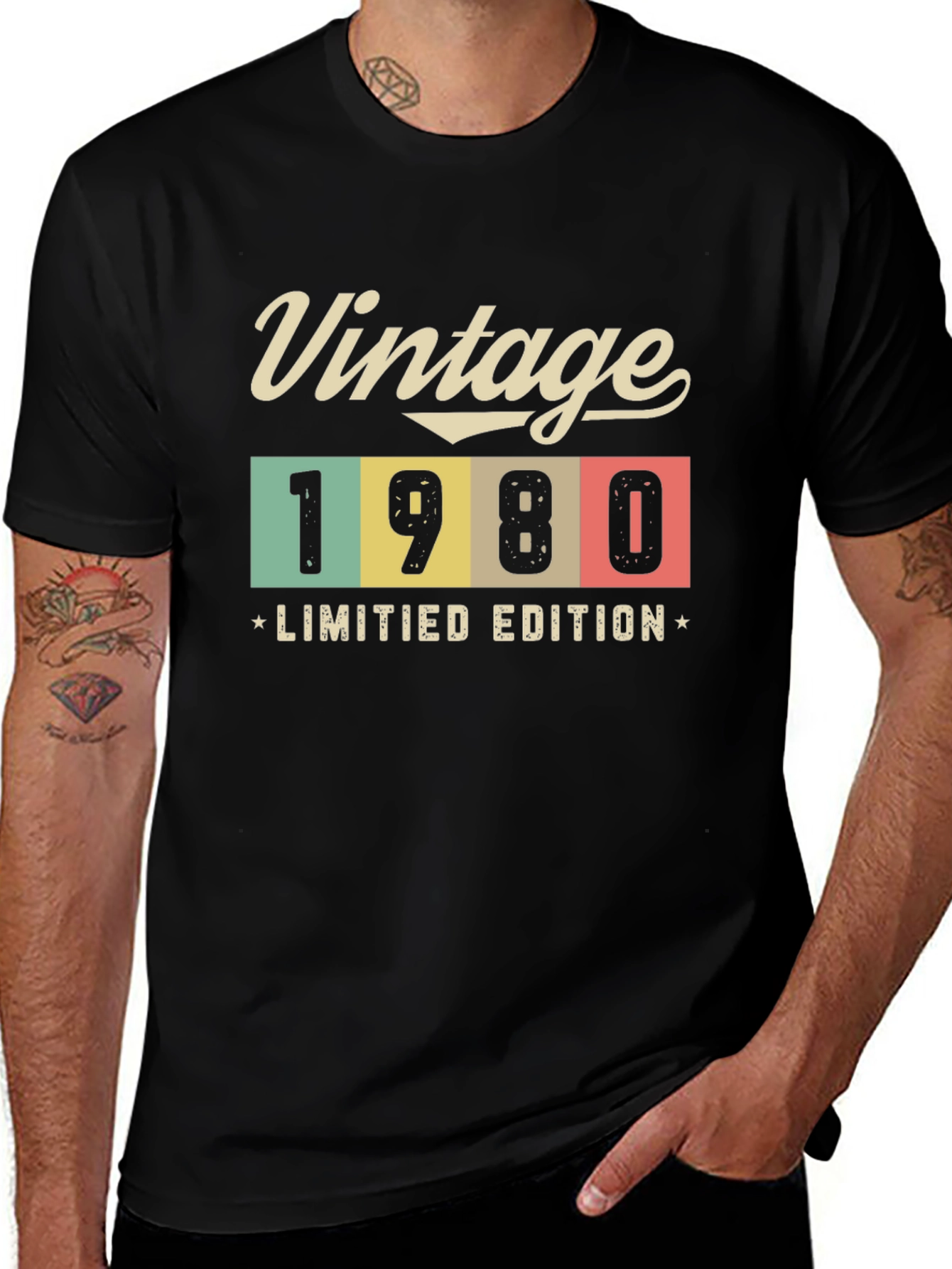 Variant 6 of Vintage 1980 Limited Edition Black T-Shirt
