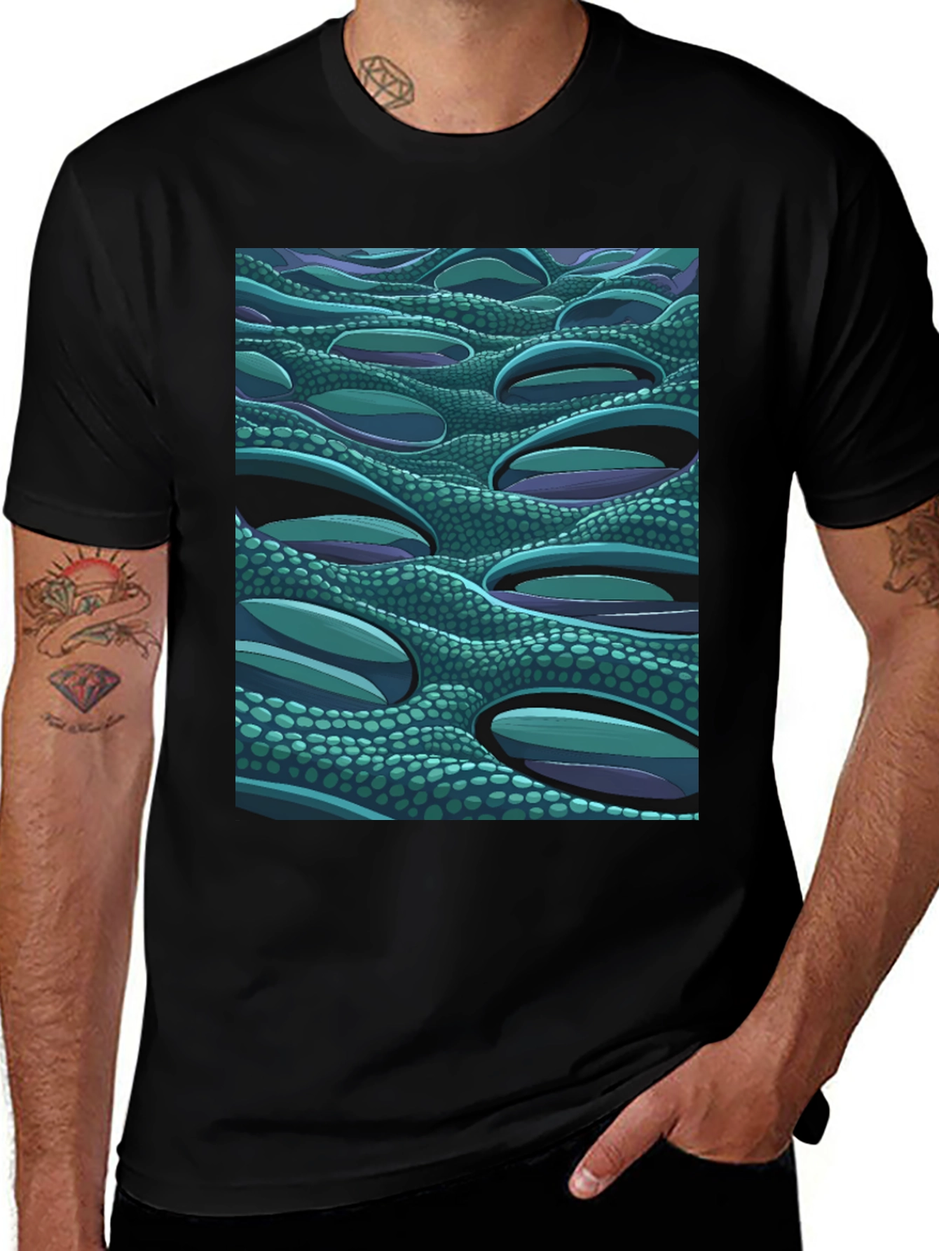 Variant 4 of Scales Graphic Tee - Unique Abstract Design