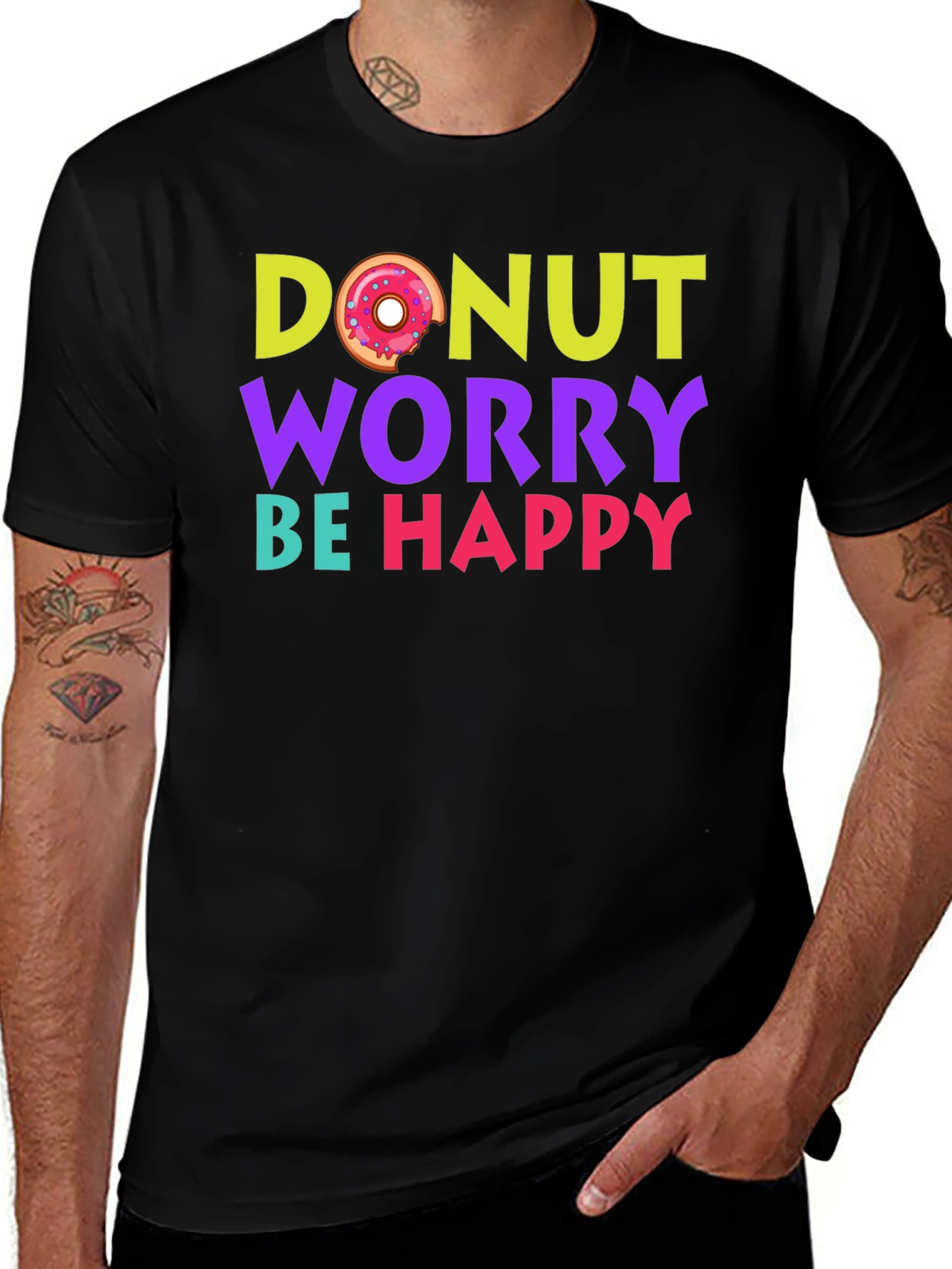 Variant 13 of Donut Worry Be Happy Graphic T-Shirt