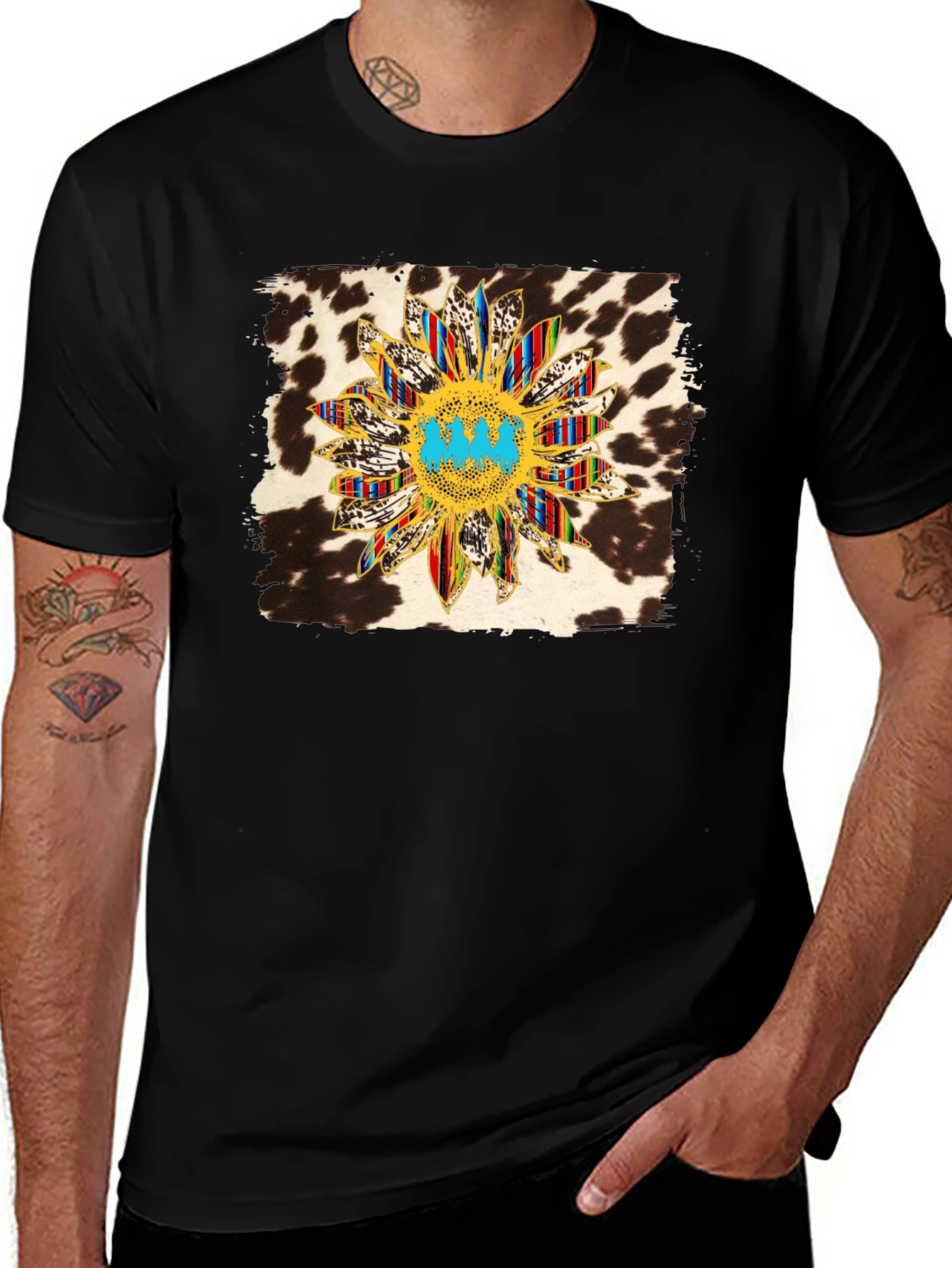 Variant 25 of Sunflower Cow Print Graphic Tee