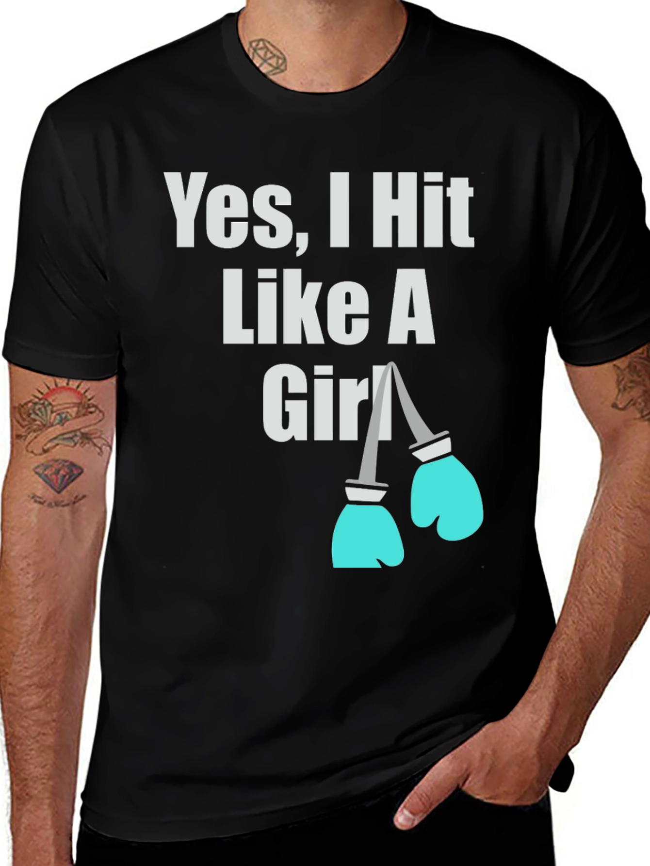 Variant 22 of Yes I Hit Like A Girl T-Shirt