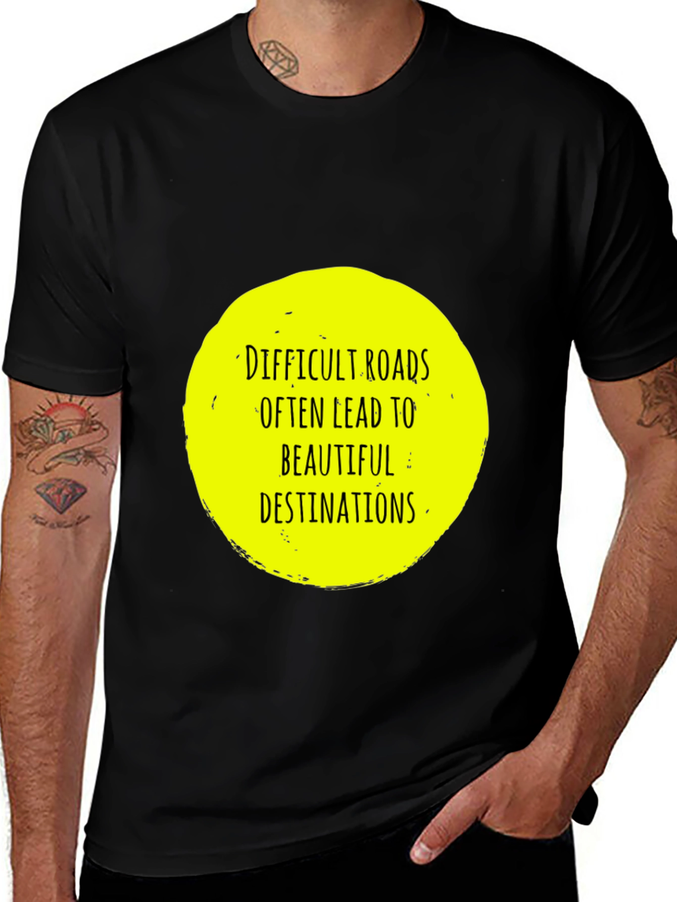 Variant 23 of Difficult Roads T-Shirt - Inspirational Quote