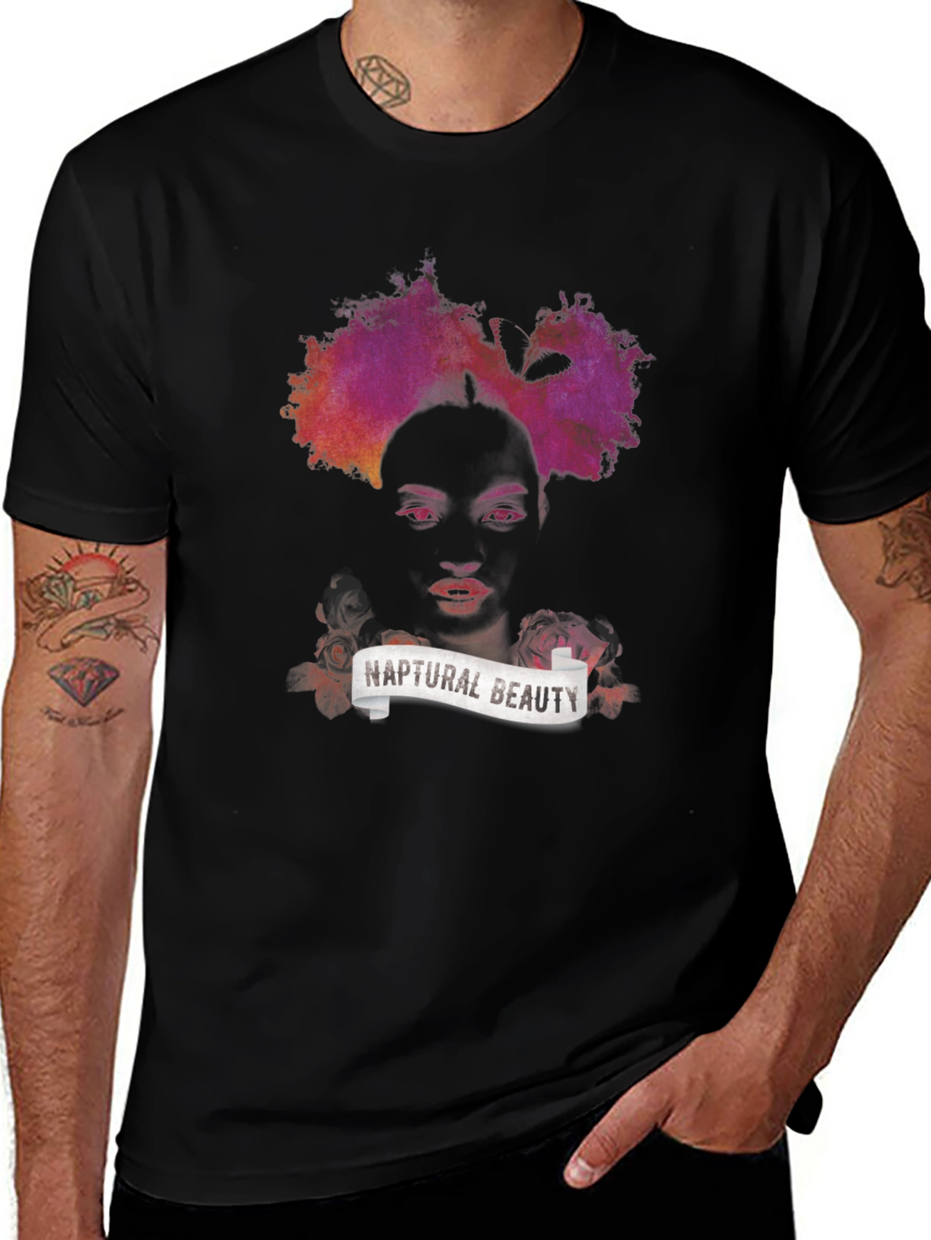 Black Naptural Beauty Graphic Tee - Black Unisex T-Shirt main image