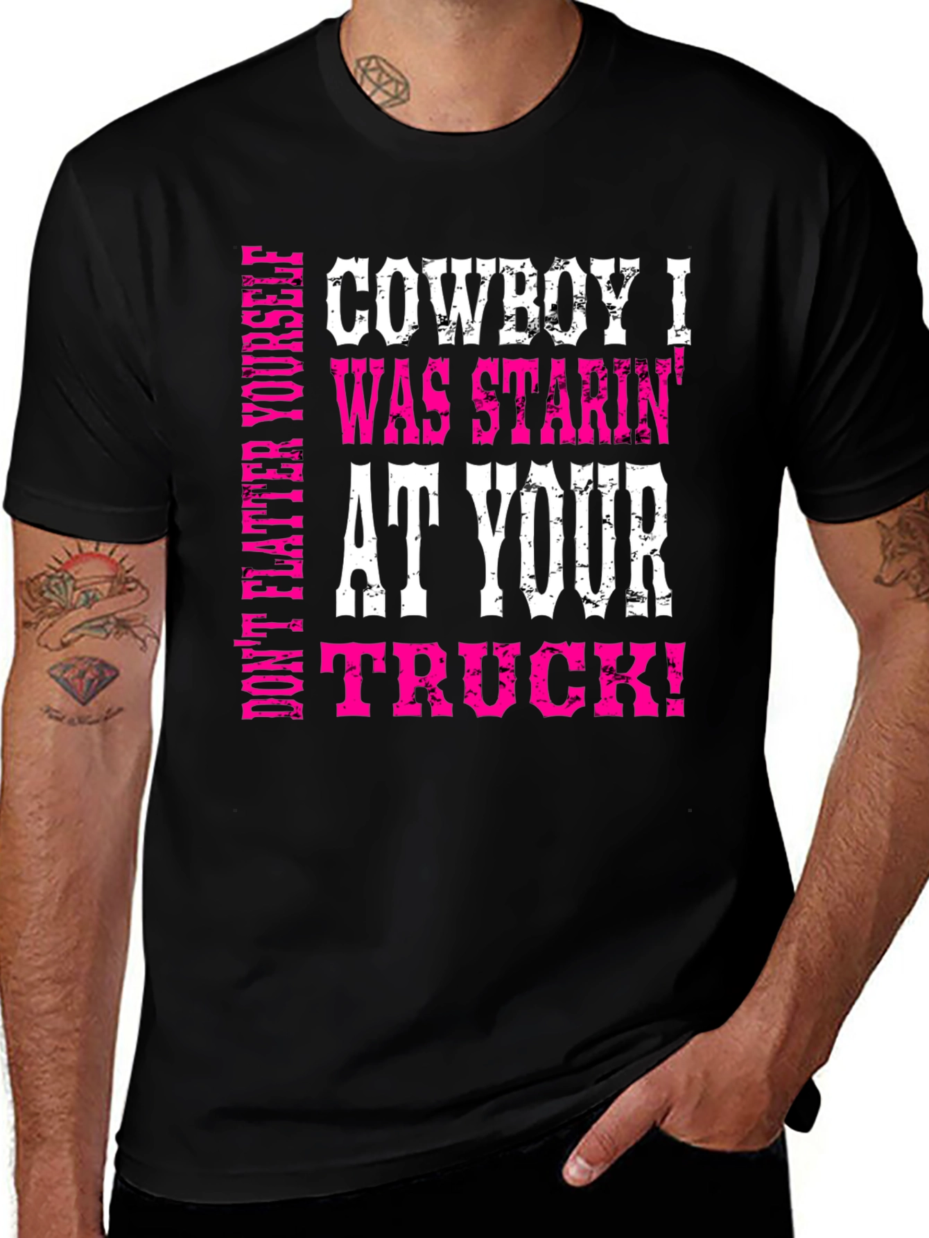 Variant 6 of Cowboy Truck Staring Graphic Tee