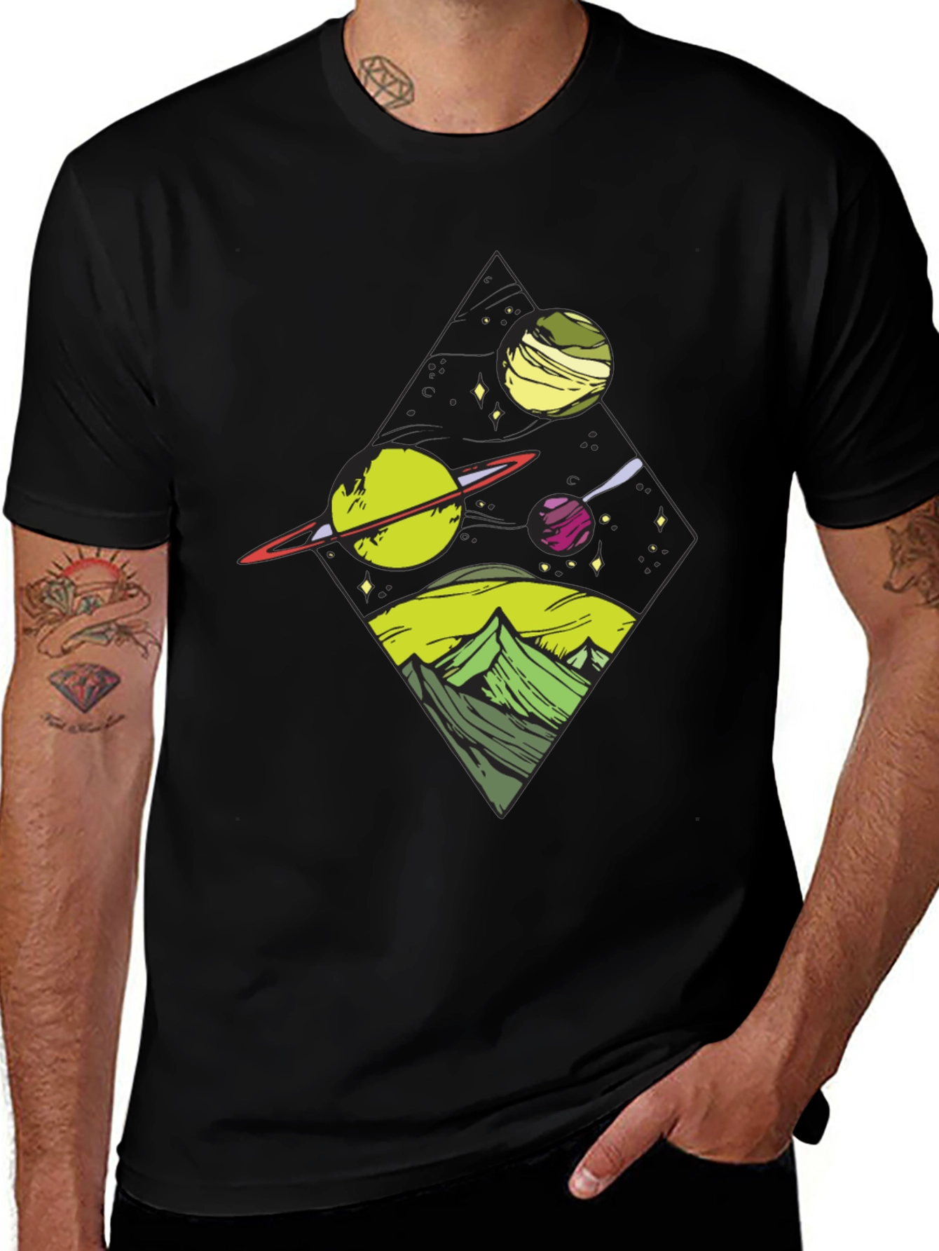 Variant 13 of Planetary Mountains Graphic Tee