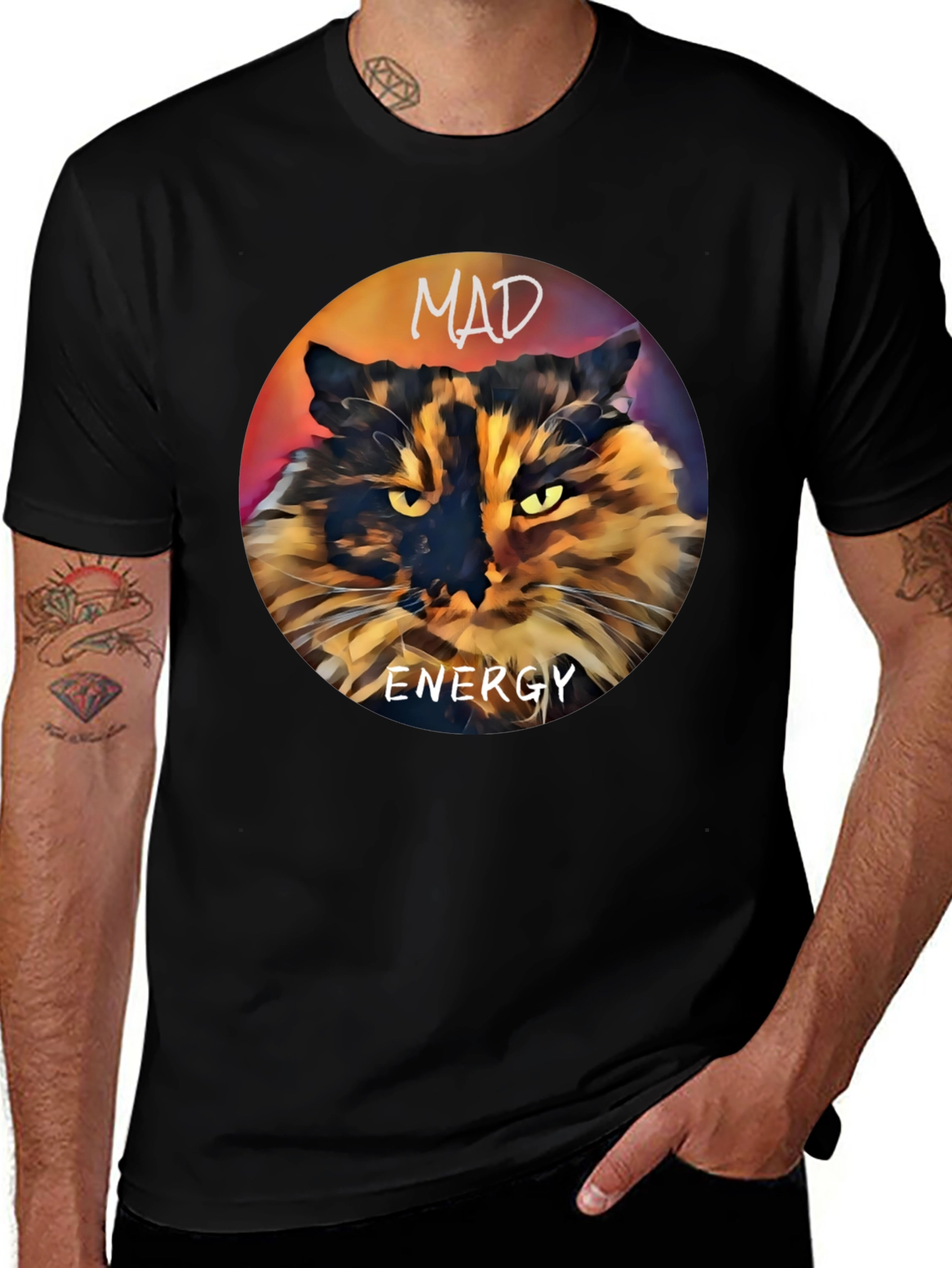 Variant 29 of Mad Energy Cat Graphic T-Shirt