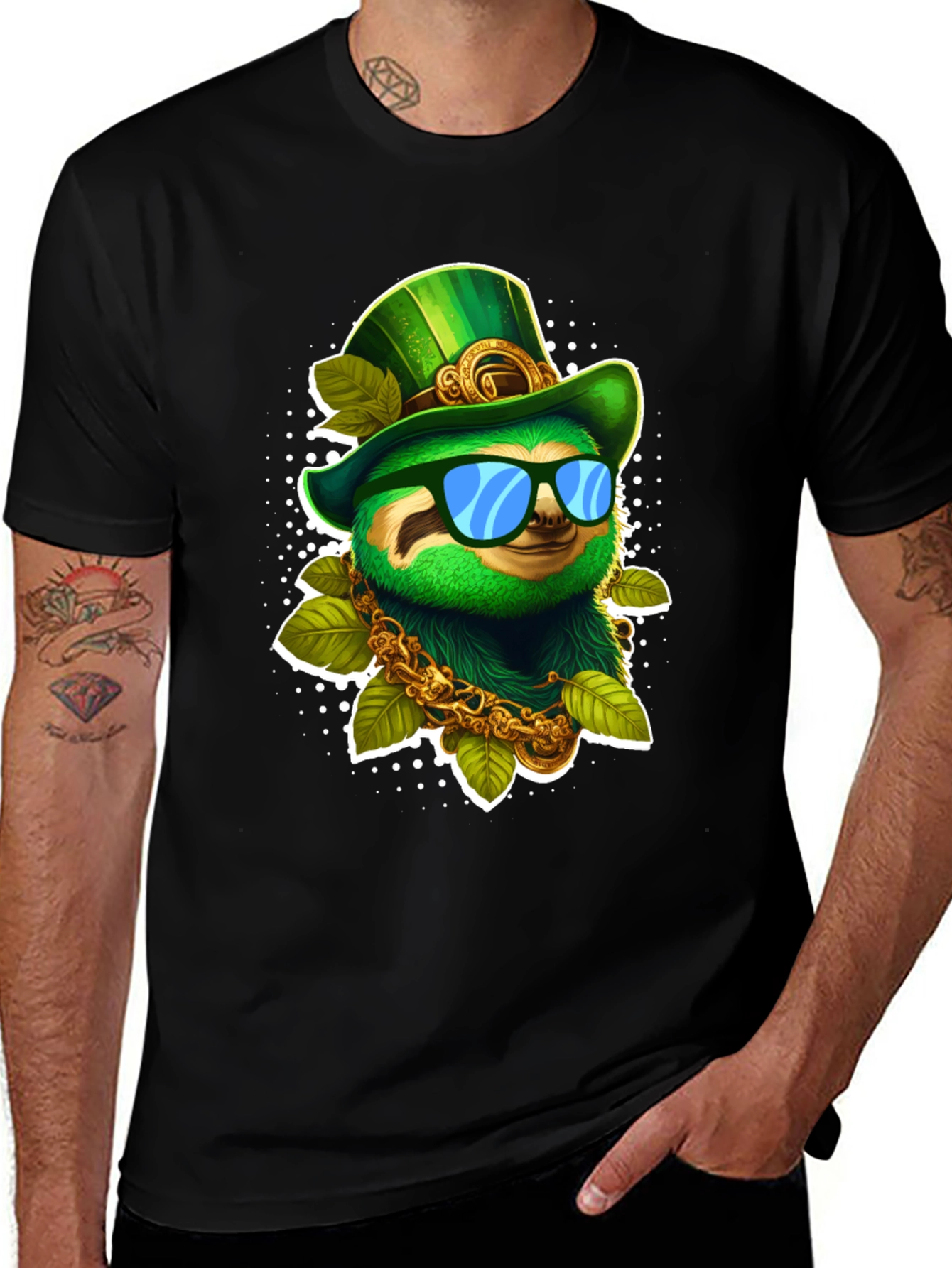 Variant 28 of Lucky Sloth St. Patrick's Day Graphic Tee