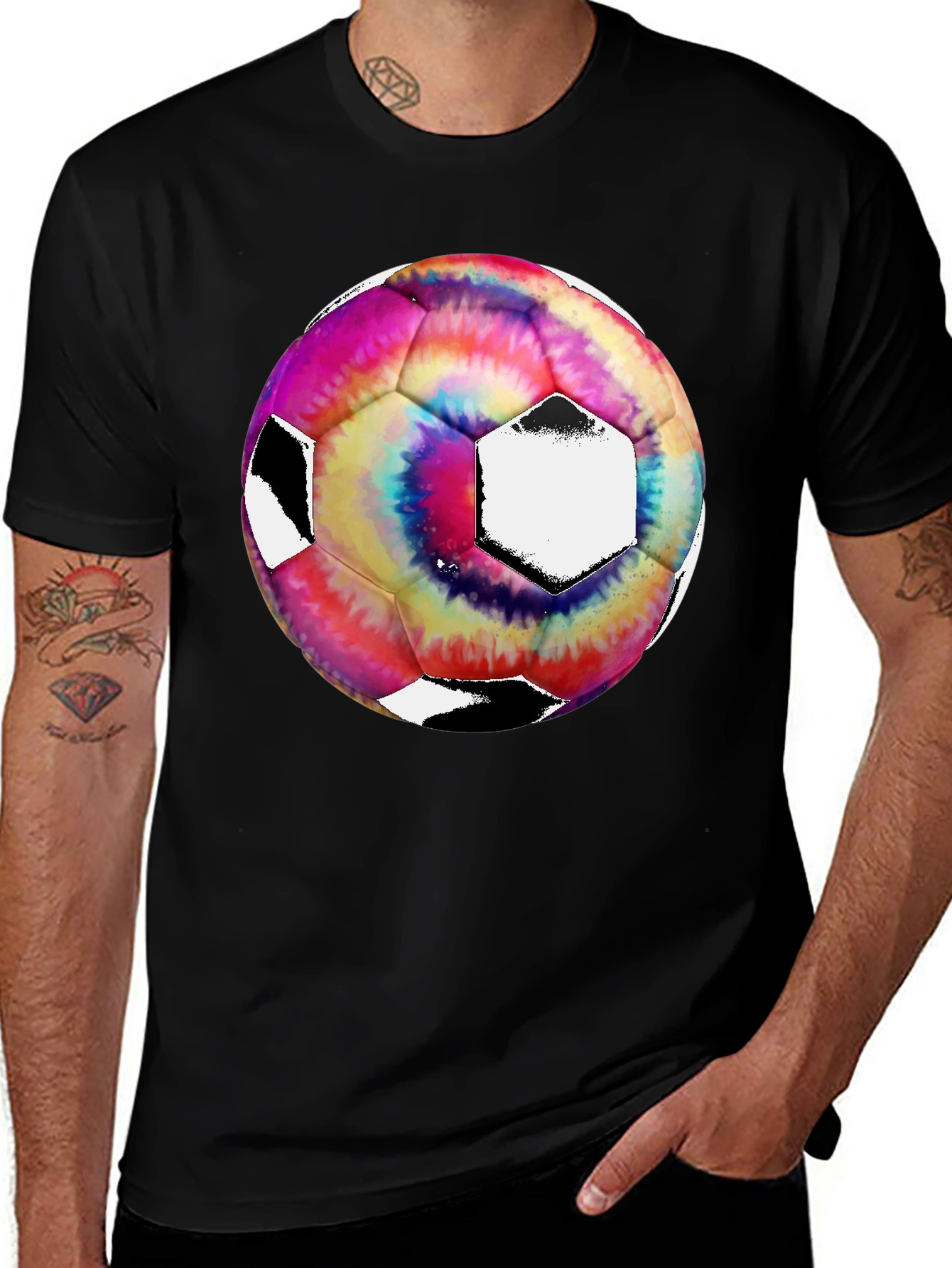Variant 27 of Tie-Dye Soccer Ball T-Shirt - Unique Graphic Tee