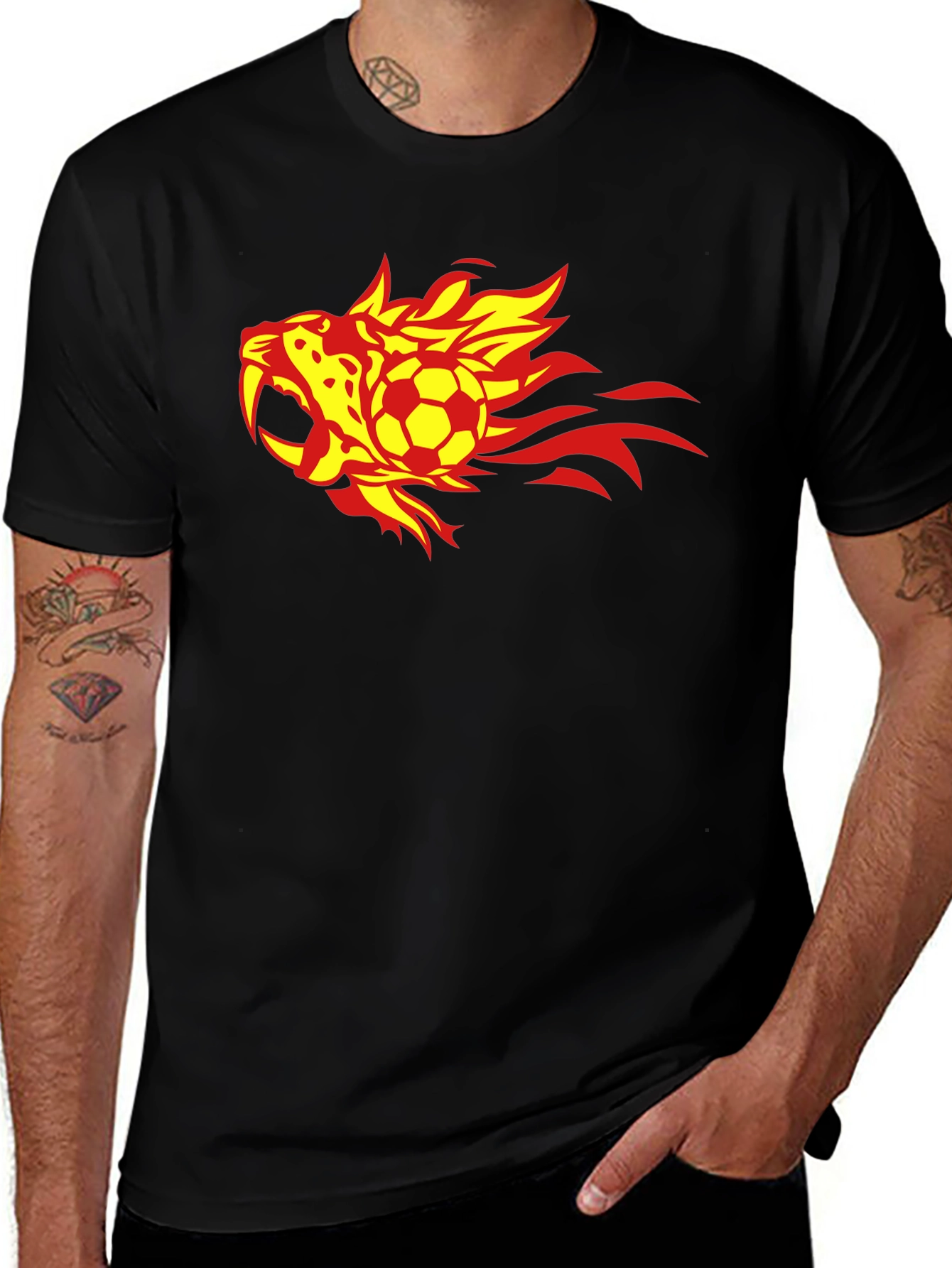 Variant 22 of Fiery Soccer T-Shirt - Black