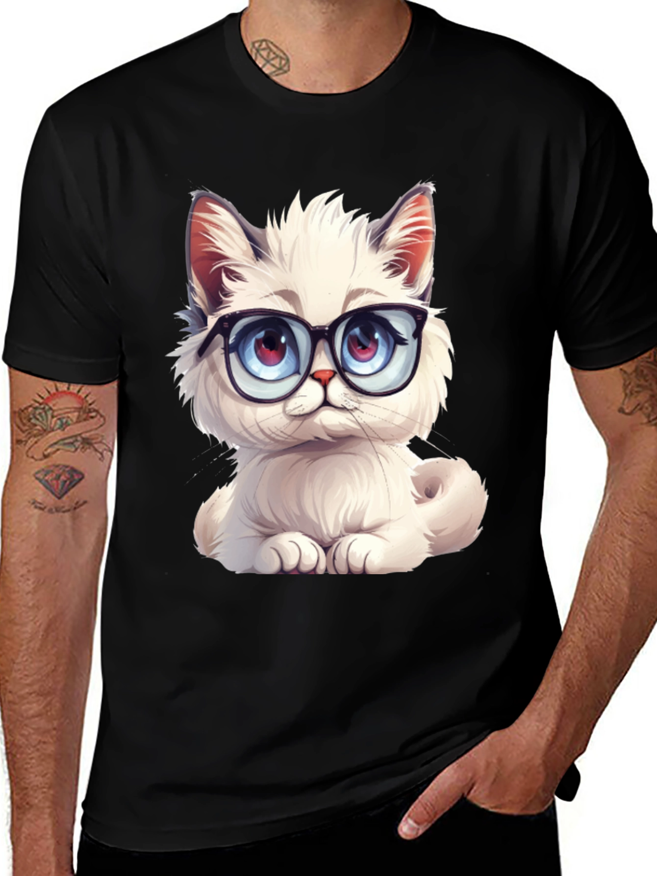 Variant 30 of Cute Cat with Glasses T-Shirt