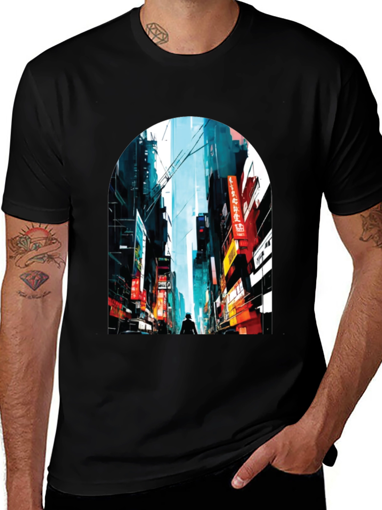 Variant 17 of Urban Dreams T-Shirt: Cityscape Graphic Tee