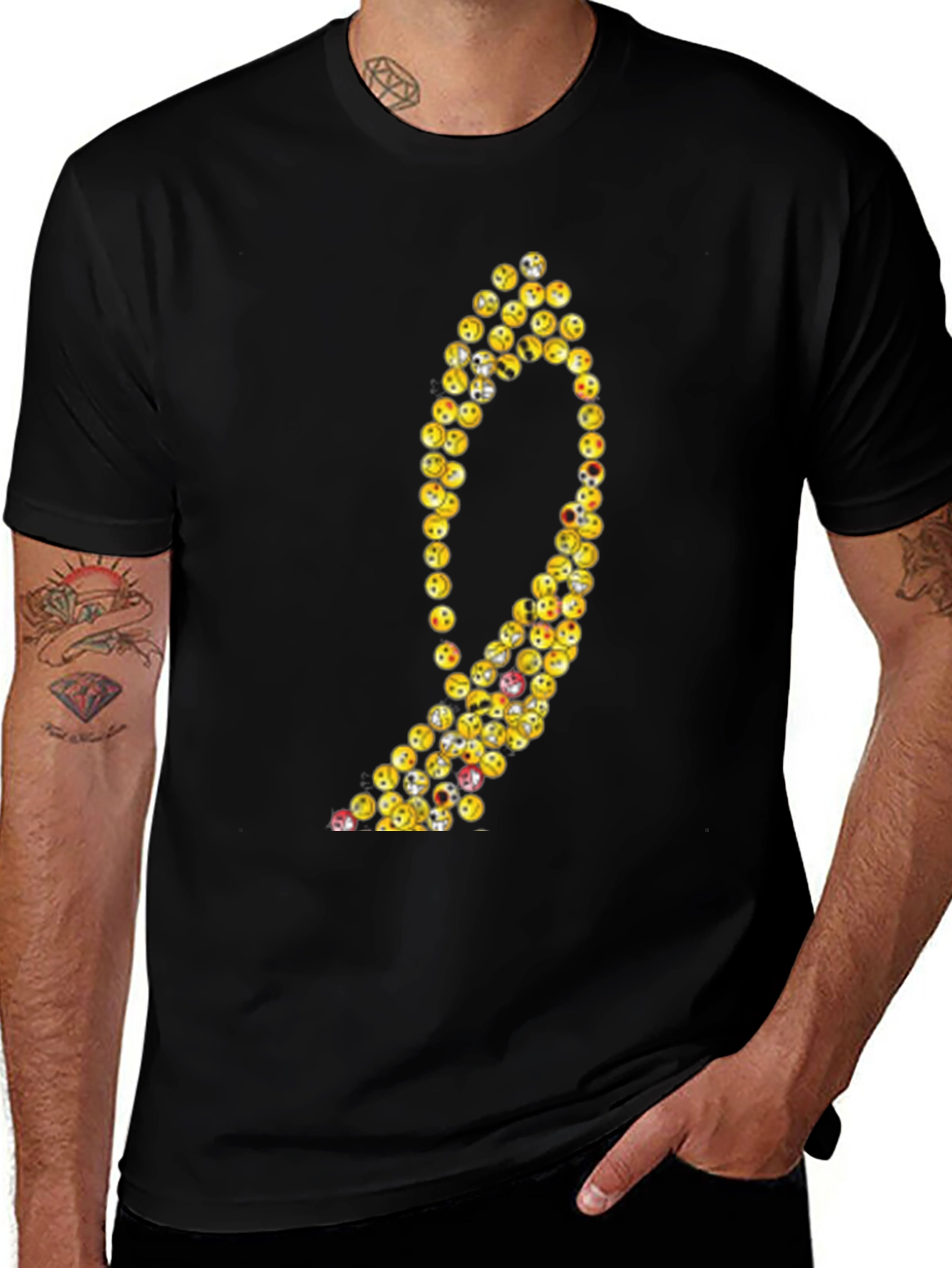 Variant 4 of Emoji Number Nine Graphic Tee - Black
