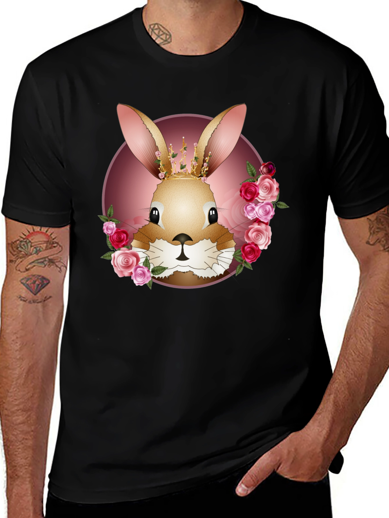 Variant 8 of Floral Crown Rabbit T-Shirt - Unisex