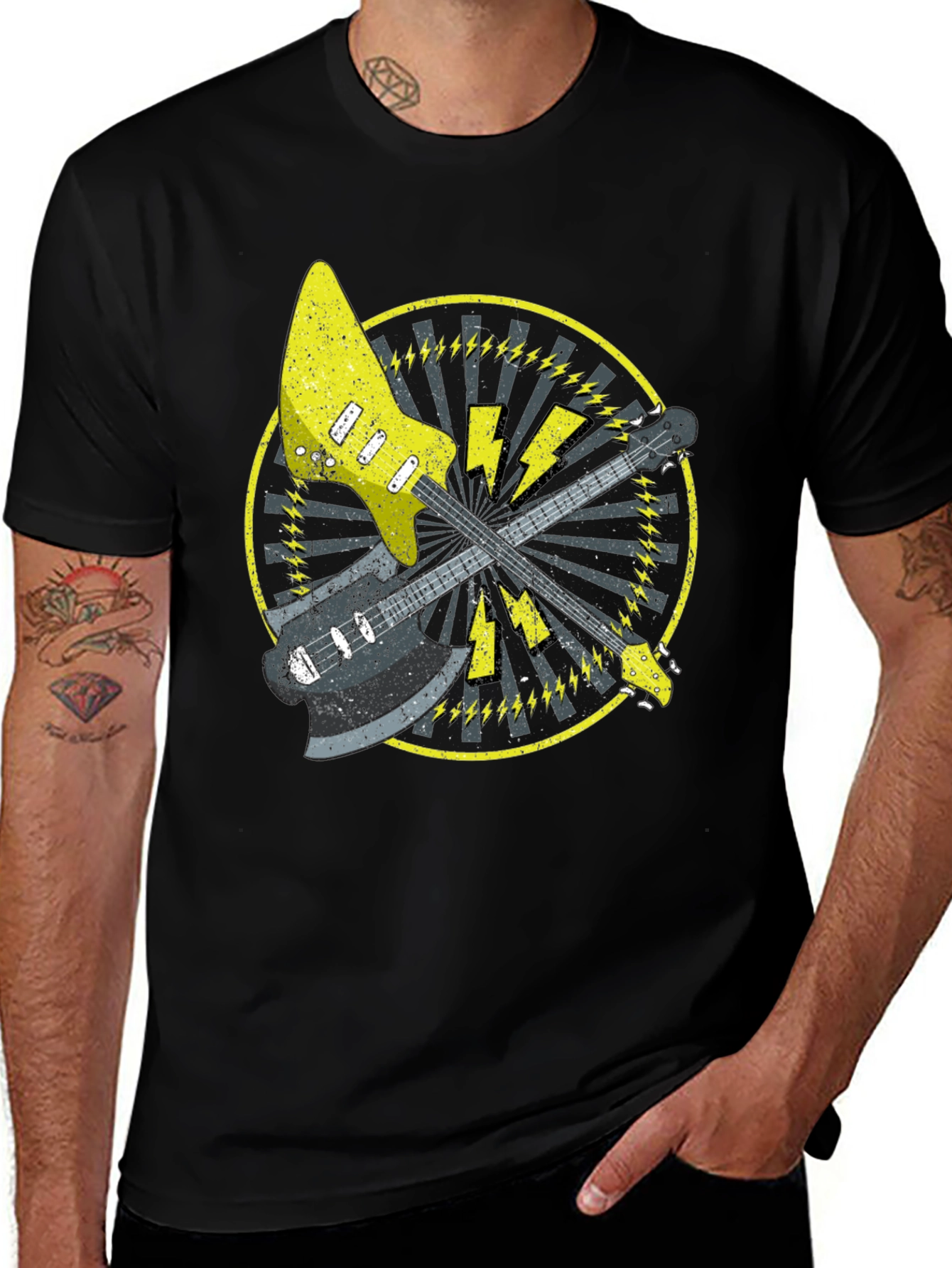 Variant 5 of Electric Guitar T-Shirt - Rock & Roll Thunder