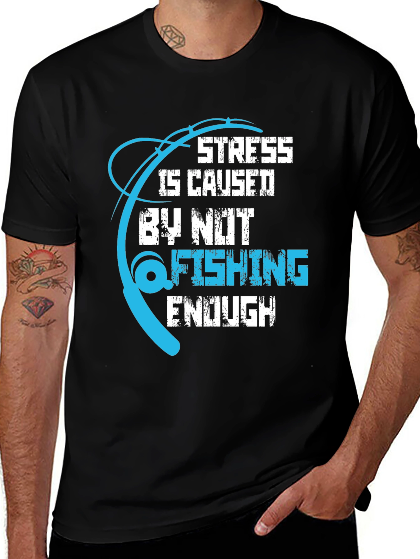 Variant 12 of Stress Fishing T-Shirt - Funny Fisherman Tee