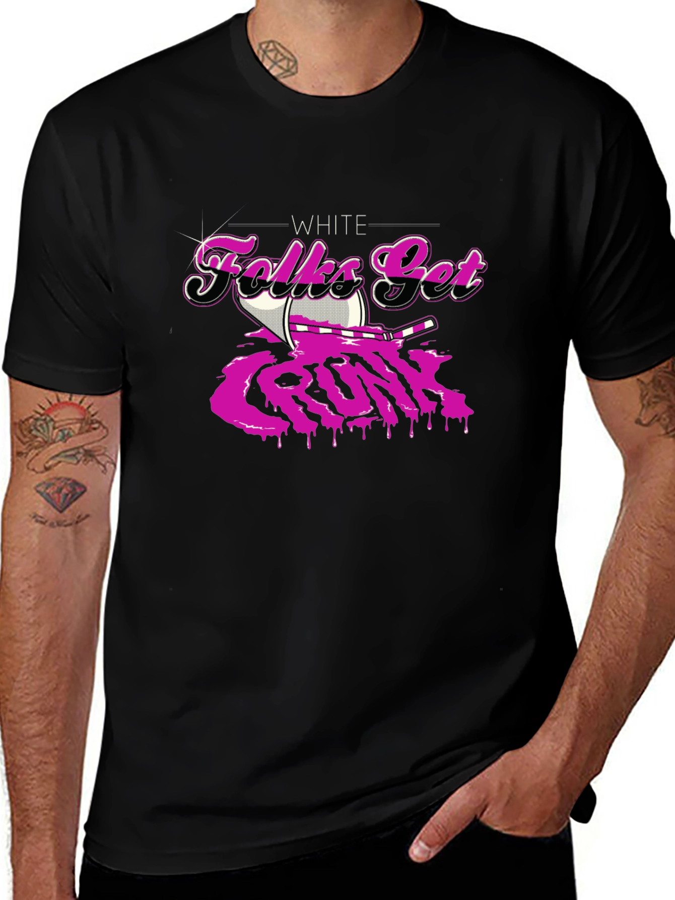 Variant 24 of White Folks Get Crunk Black T-Shirt