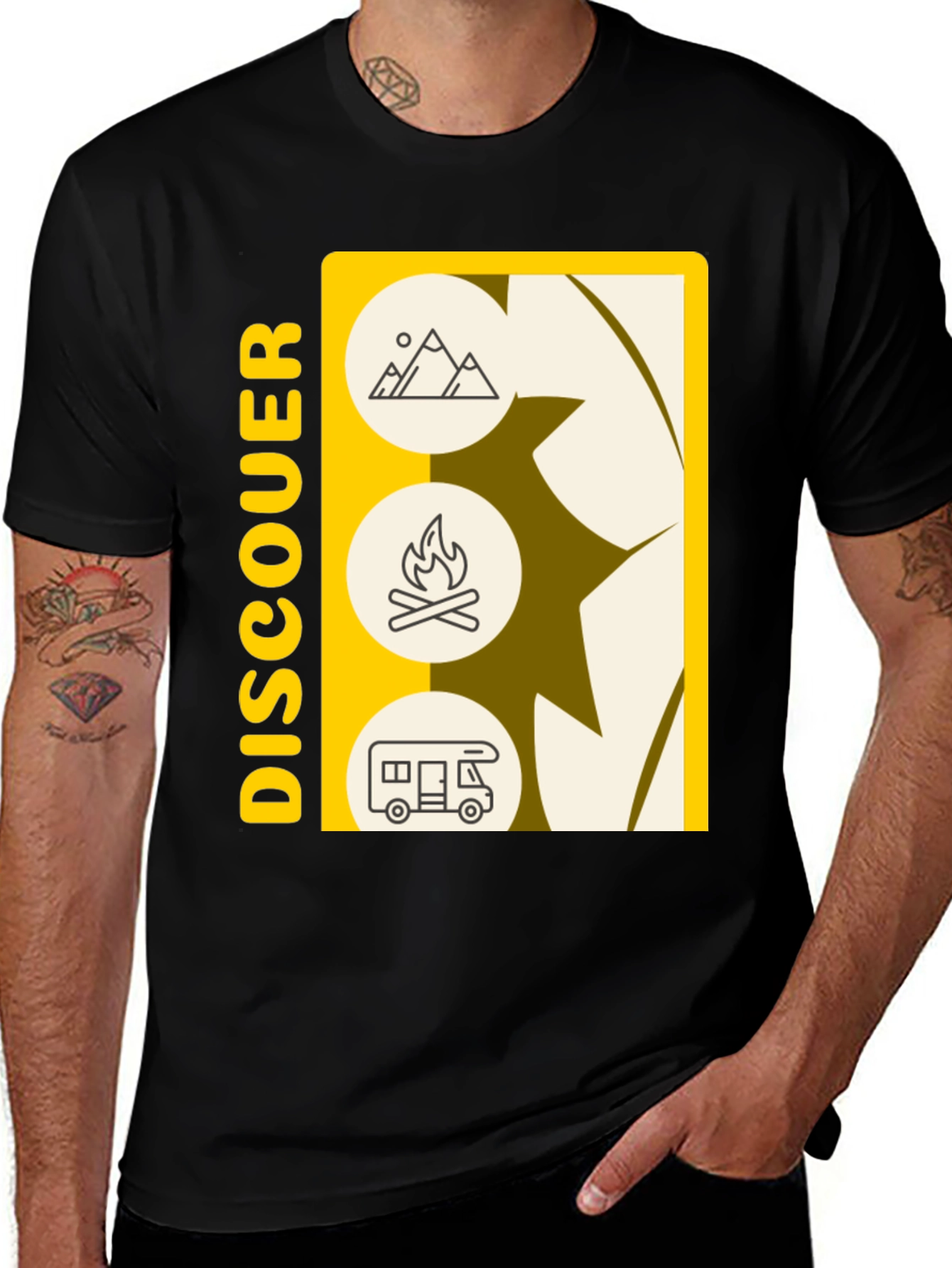 Discover Camping Graphic Tee - Black