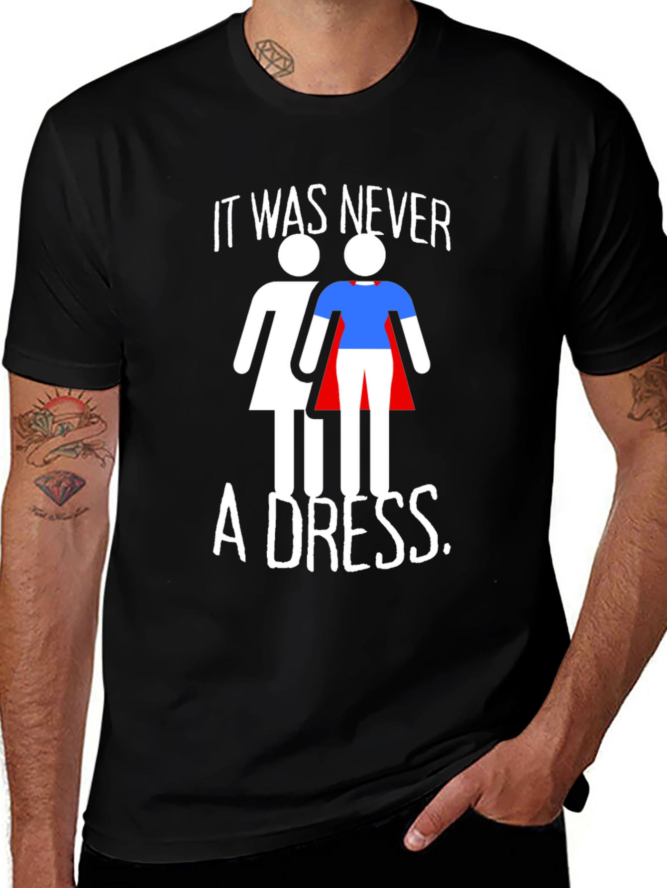 Variant 5 of Empowering 'It Was Never a Dress' Graphic Tee