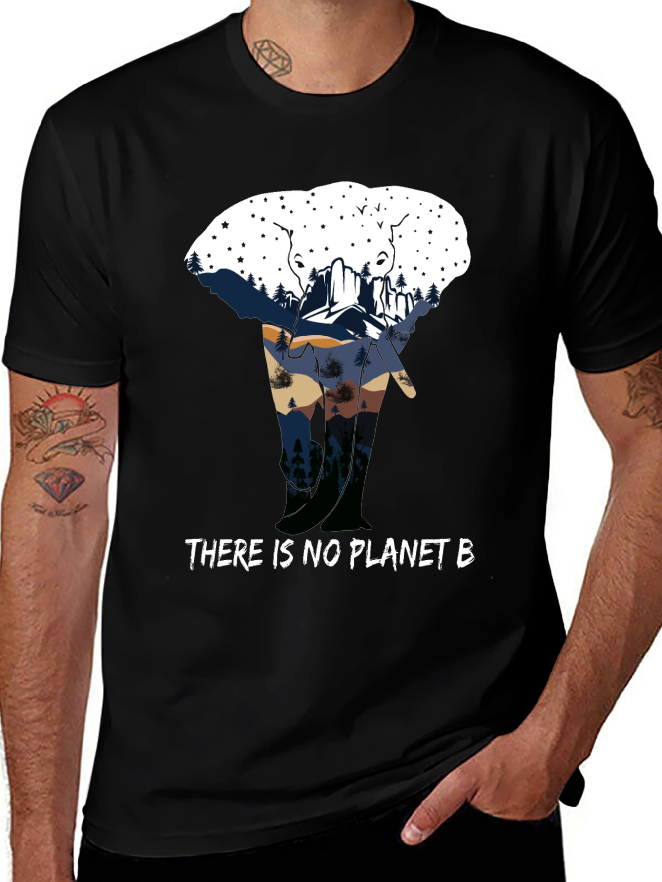 Variant 25 of Eco-Friendly Elephant Planet T-Shirt