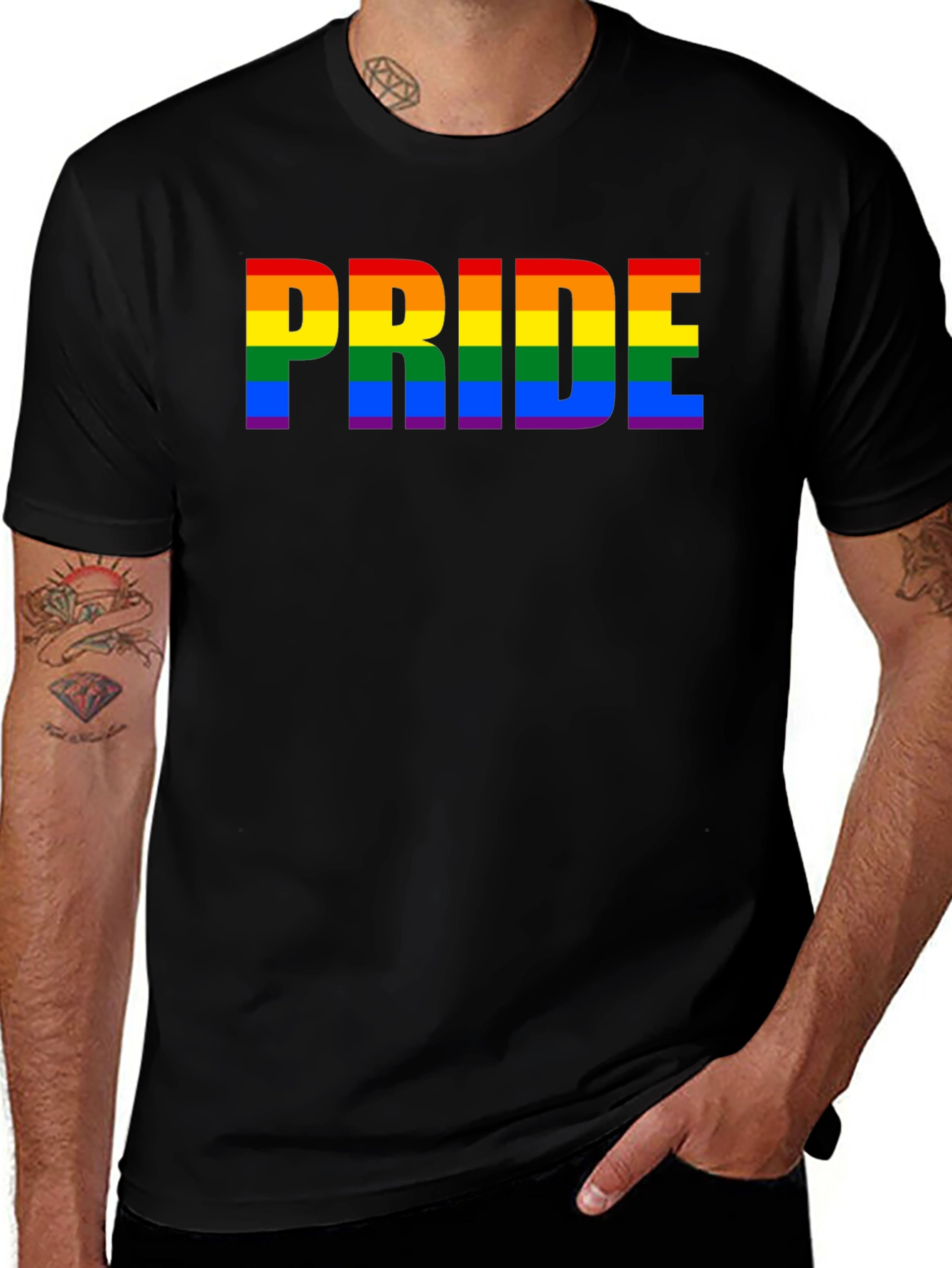 Variant 30 of Pride Rainbow Graphic Tee - Black Unisex T-Shirt