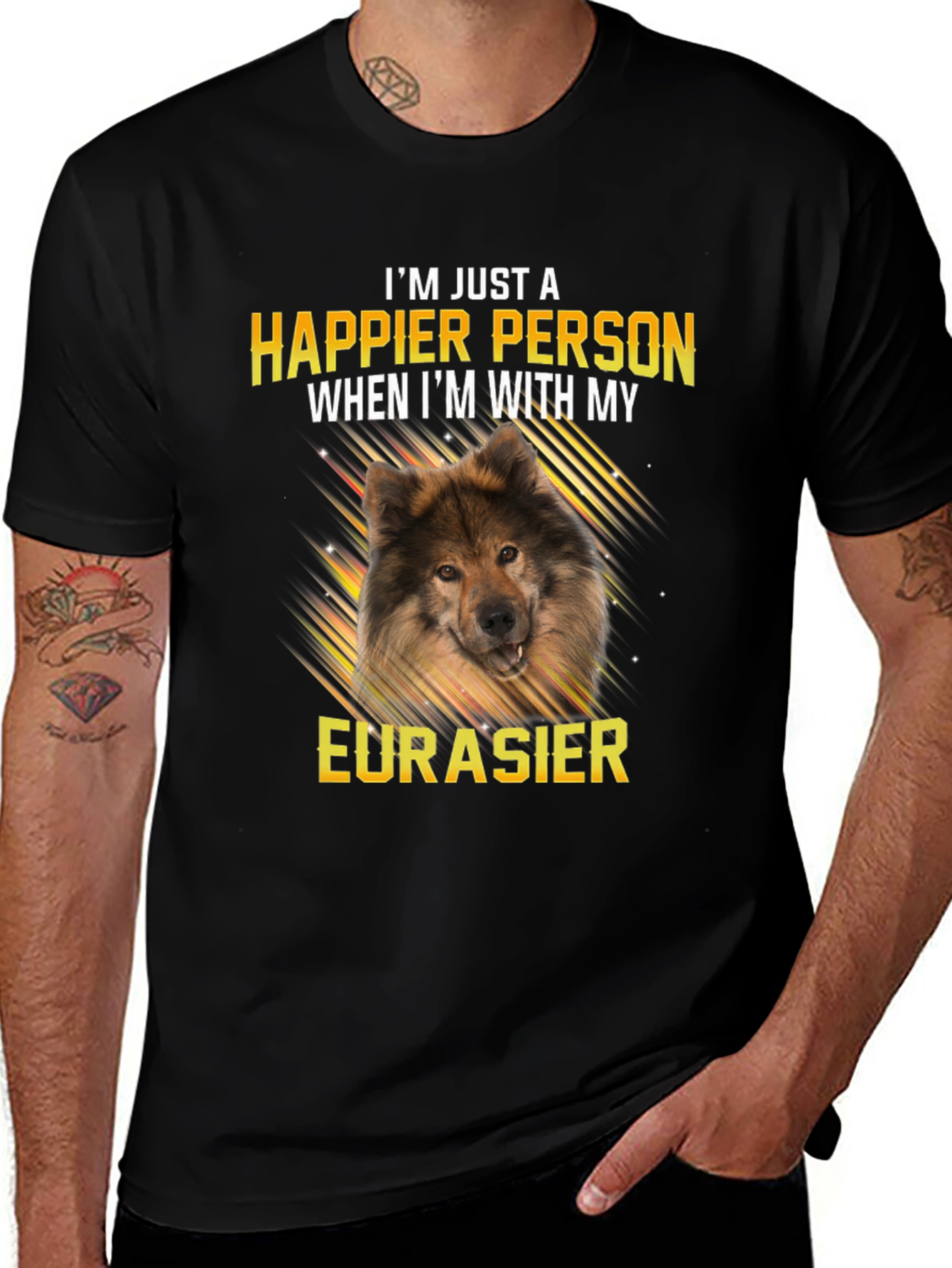 Variant 12 of Happier Person Eurasier Dog Graphic T-Shirt