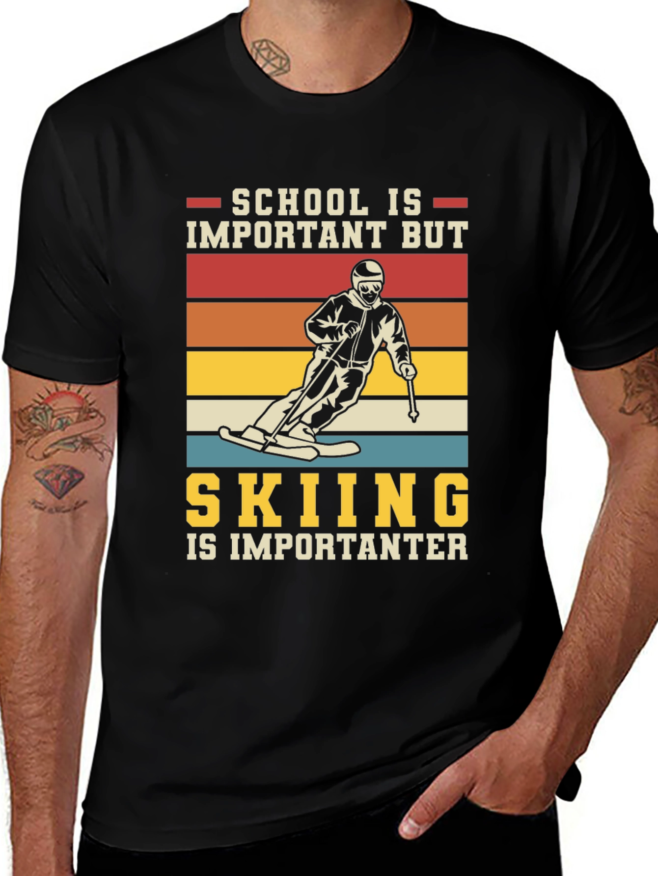 Variant 16 of School Is Important But Skiing Is Importanter T-Shirt