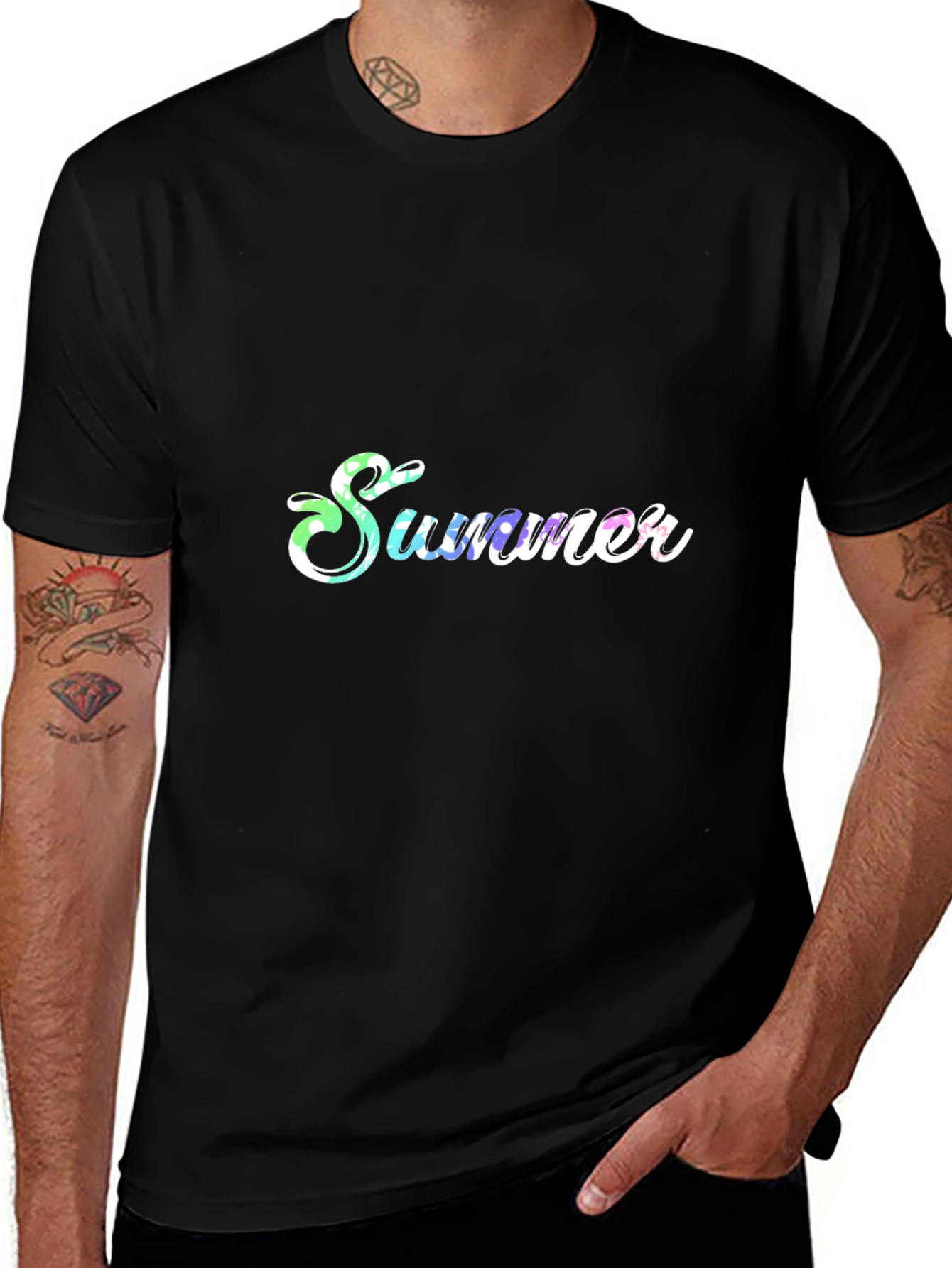 Variant 23 of Summer Print Black T-Shirt