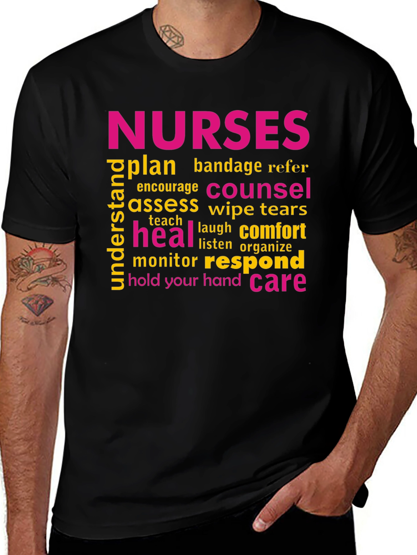 Variant 12 of Nurses Word Art T-Shirt - Nurse Appreciation Tee