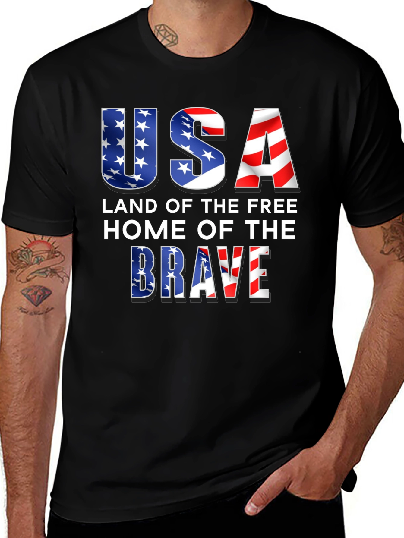 Variant 3 of USA Land of the Free Patriotic T-Shirt