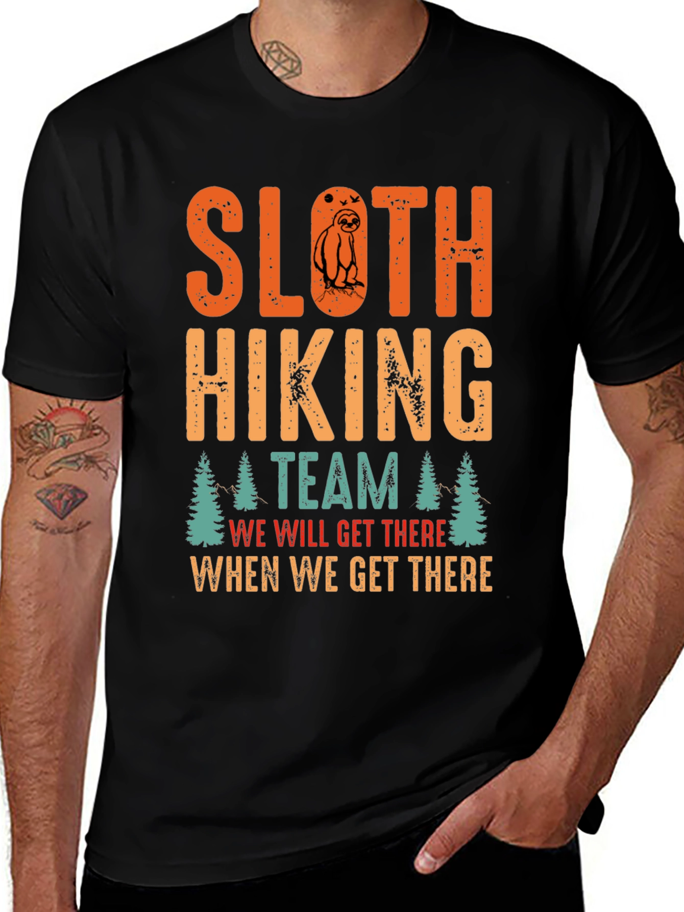 Variant 8 of Sloth Hiking Team T-Shirt - Funny Adventure Tee