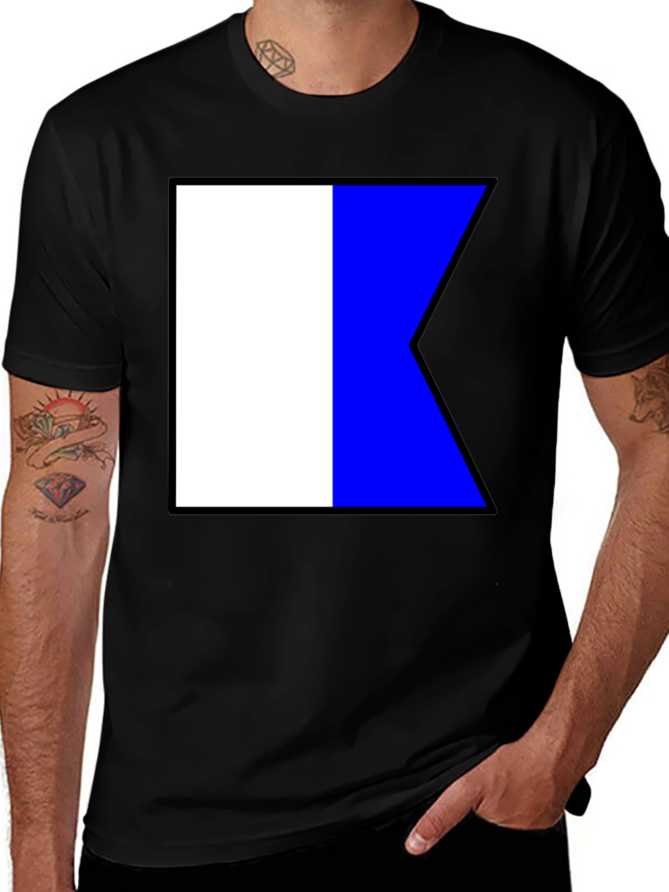 Variant 24 of Nautical Flag K Black T-Shirt - Maritime Signal Tee