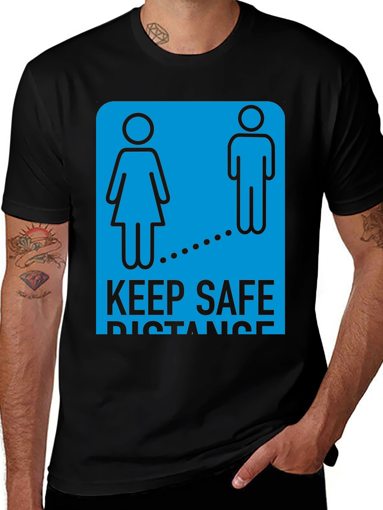 Keep Safe Distance Graphic T-Shirt