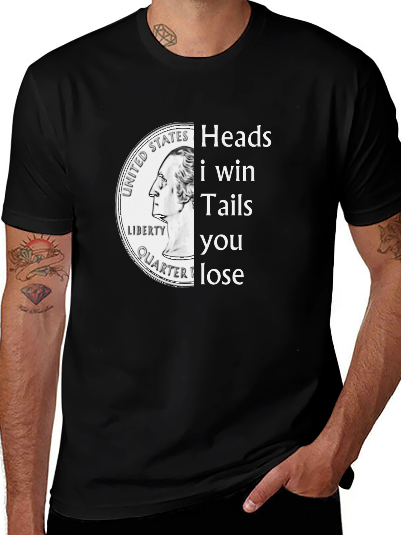 Variant 21 of Heads I Win Funny Graphic T-Shirt