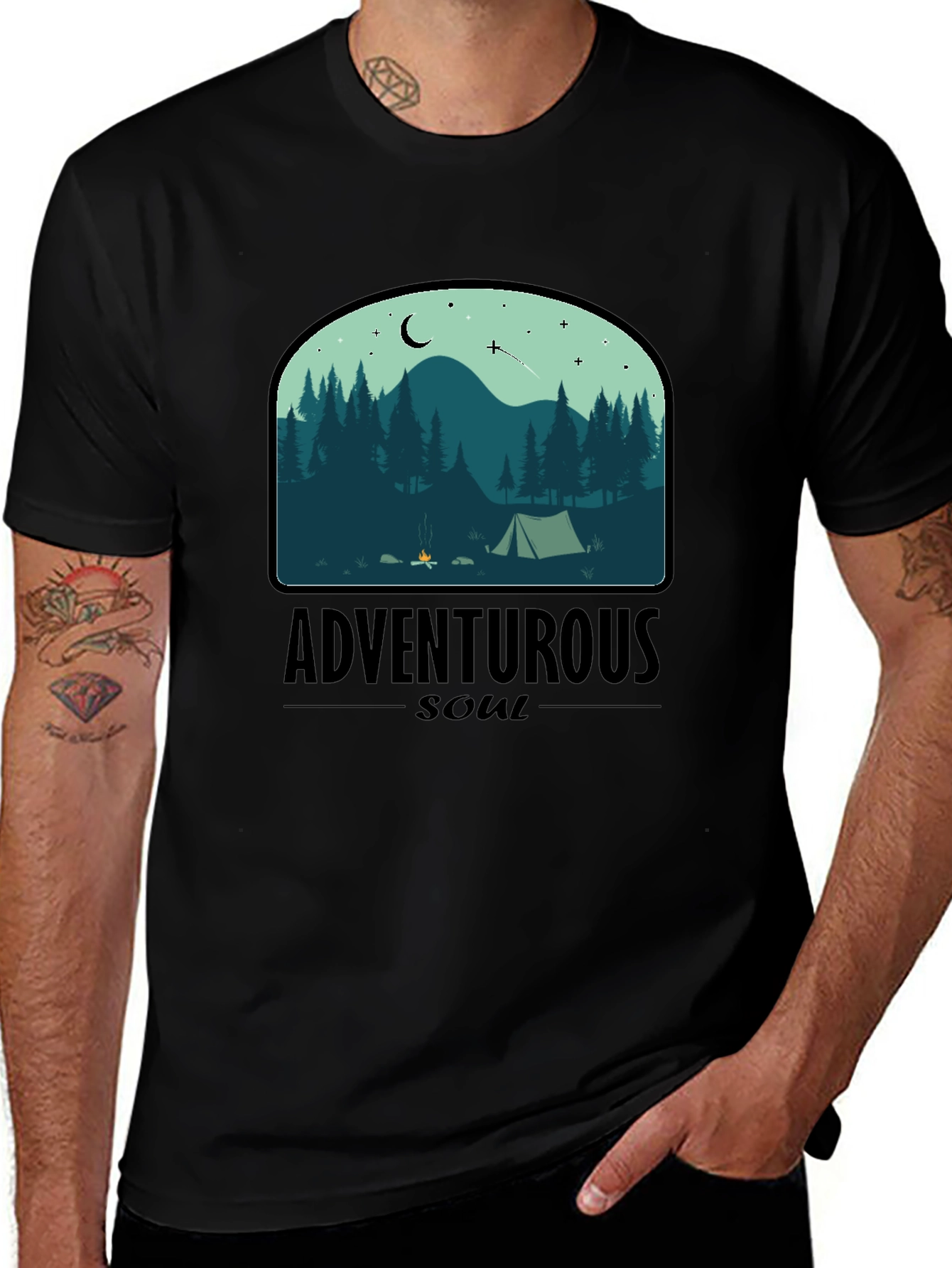 Variant 2 of Adventurous Soul Camping Graphic T-Shirt