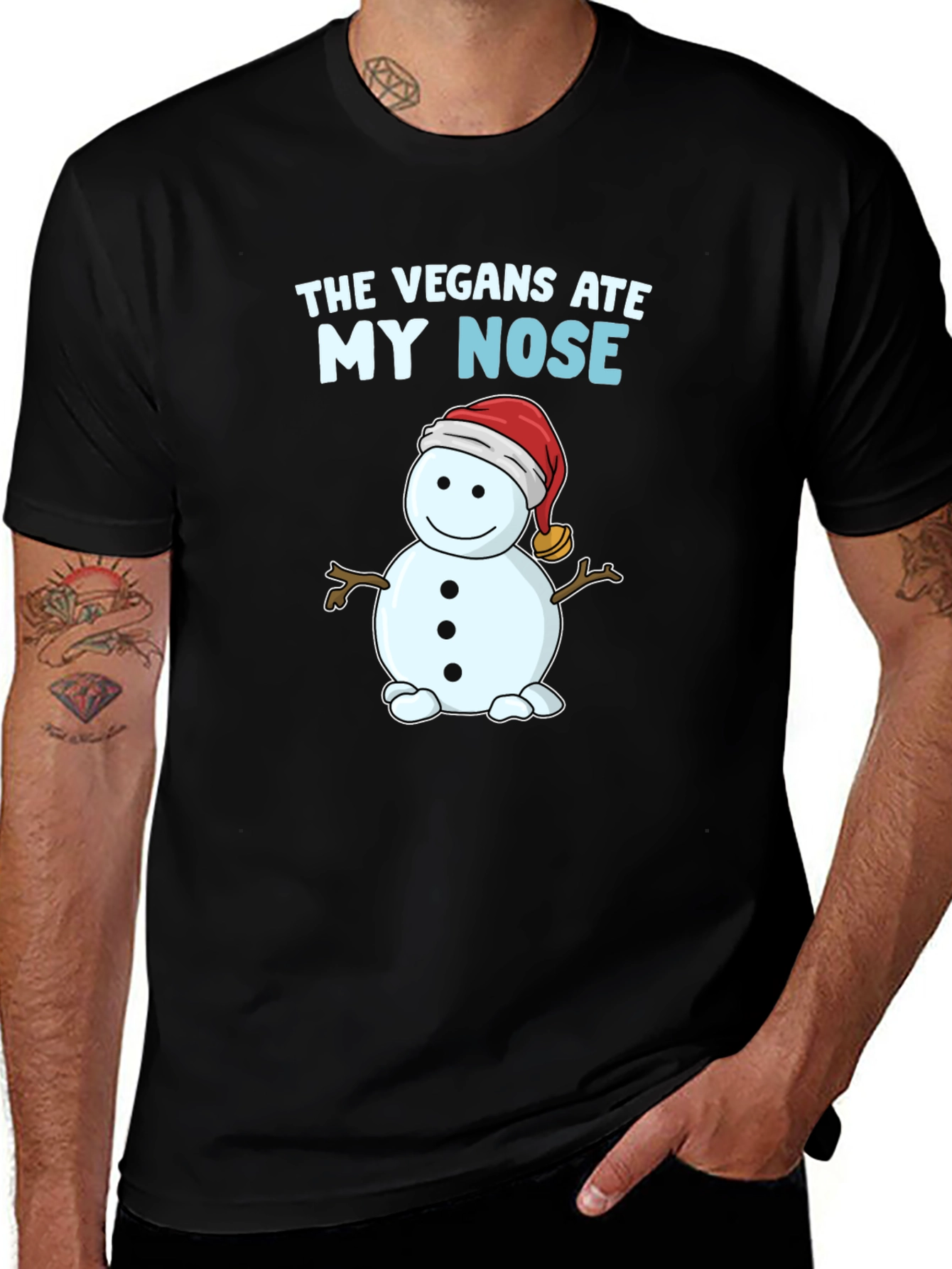 Variant 7 of The Vegans Ate My Nose T-Shirt Snowman Funny