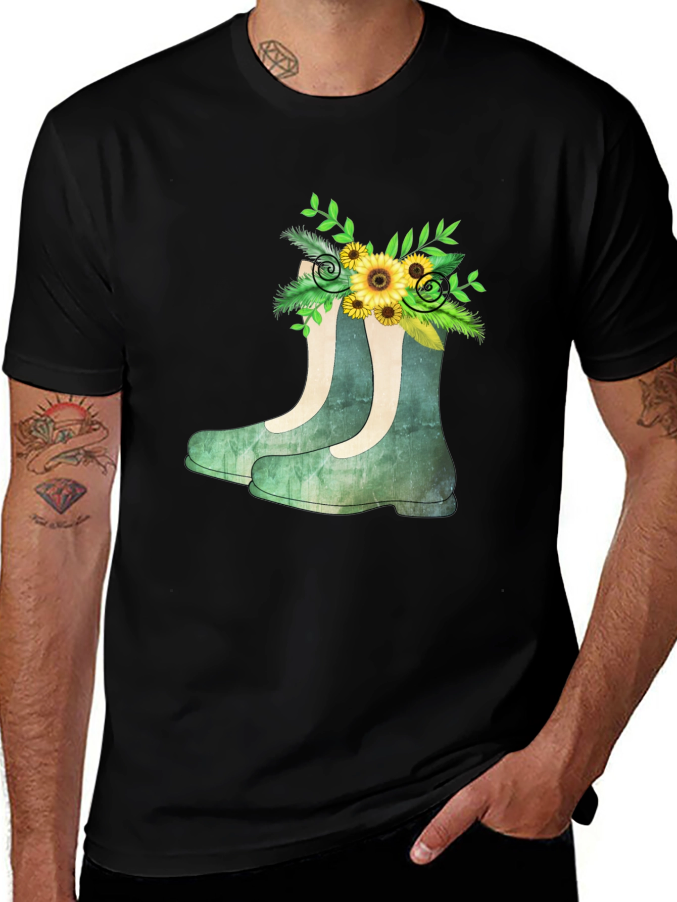 Variant 5 of Floral Boots Graphic Tee