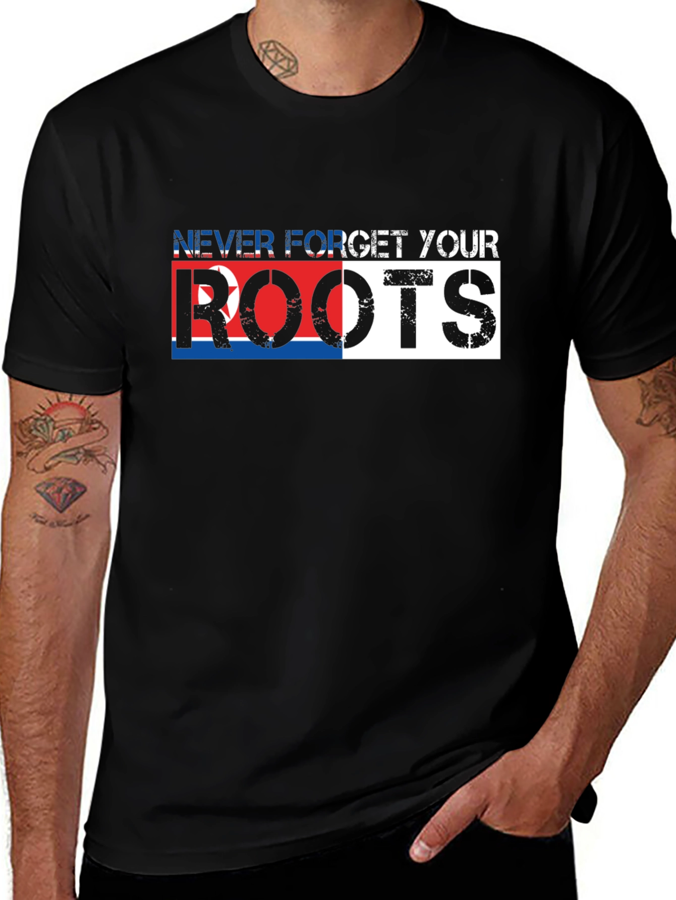 Variant 19 of Never Forget Your Roots Black Graphic Tee