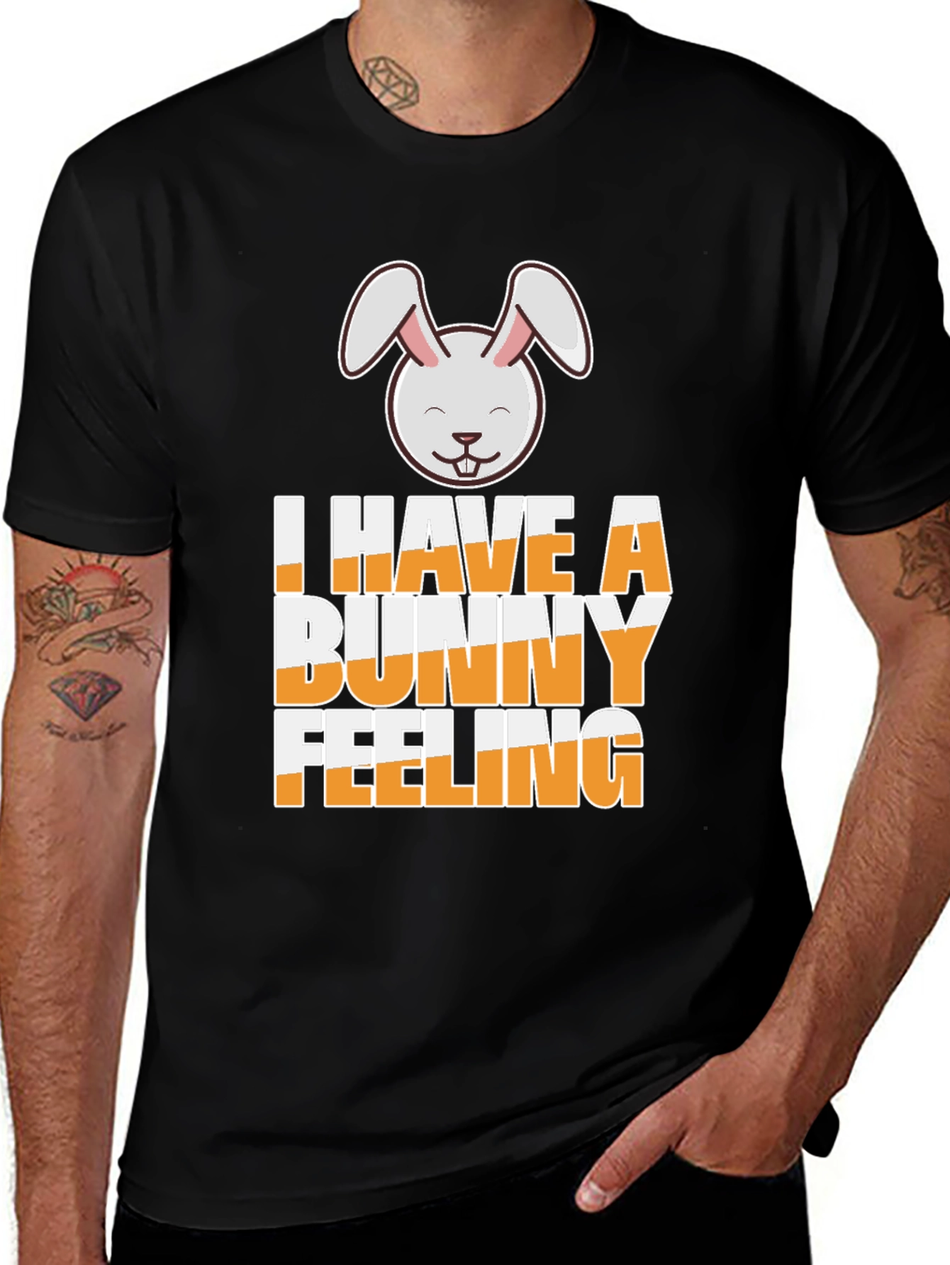 Variant 29 of Bunny Feeling Graphic T-Shirt - Easter Holiday Tee