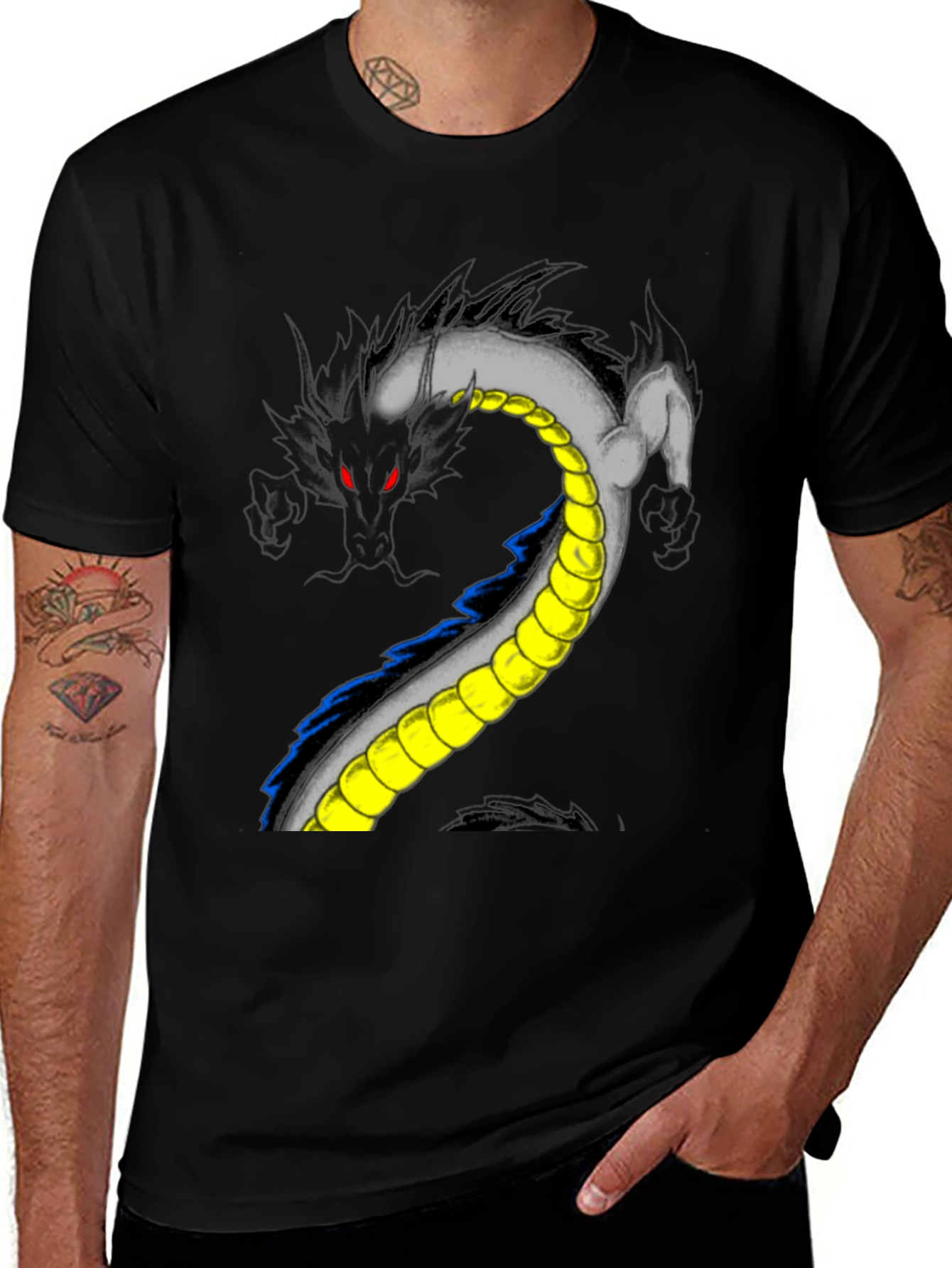 Variant 27 of Shenron Dragon Graphic Black T-Shirt