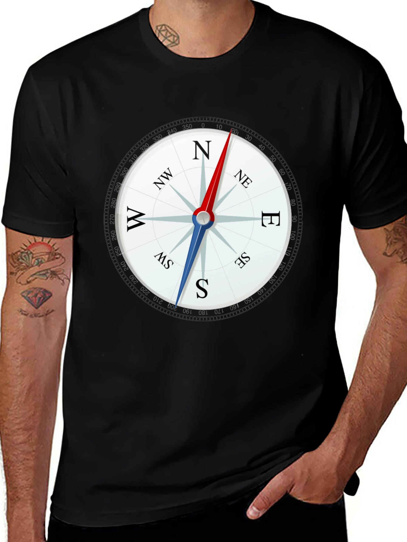 Variant 20 of Compass Graphic Tee - Navigate in Style