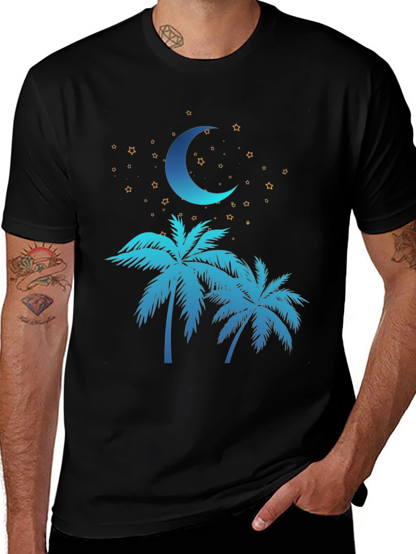 Variant 29 of Palm Tree Moon Graphic Tee