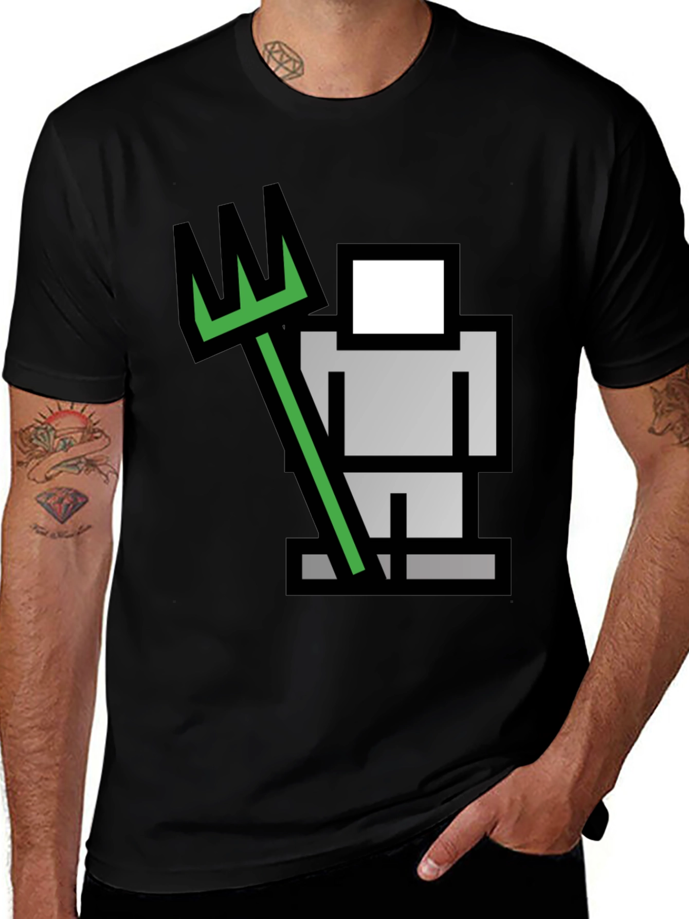 Variant 28 of Pixelated Warrior T-Shirt - Unique Graphic Tee